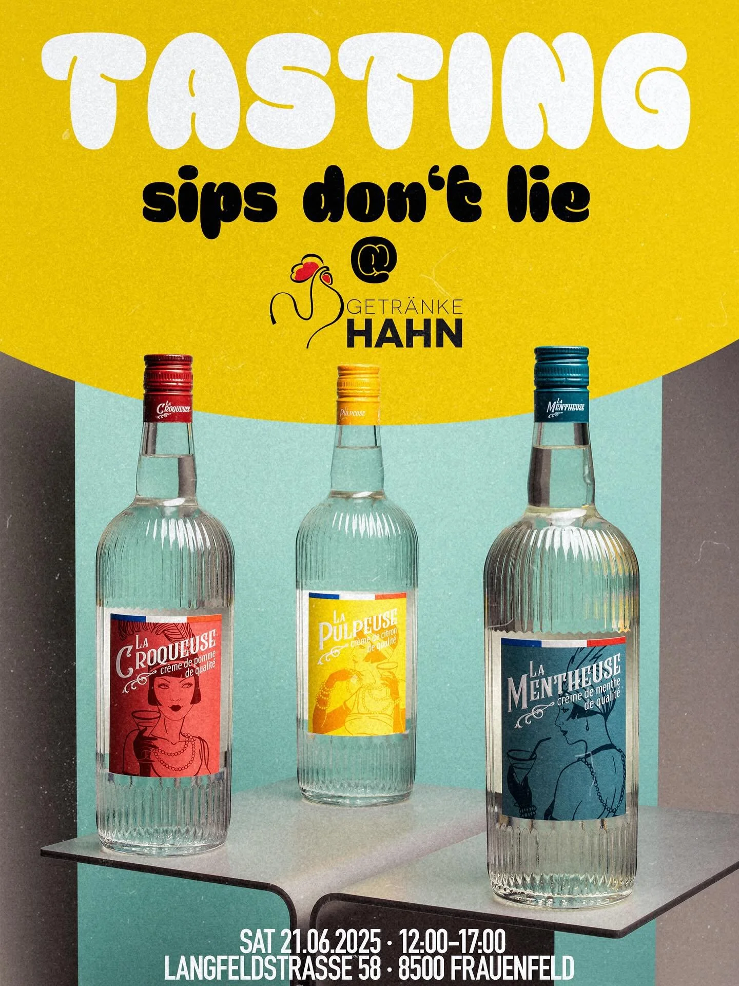 Join us this Saturday, June 21, from 12:00 to 17:00 at Getr&auml;nke Hahn AG in Frauenfeld!

Come by, explore our selection, and take the chance to connect, taste, and discover some exciting new drinks.
We&rsquo;d love to see you there! #sipsdontlie