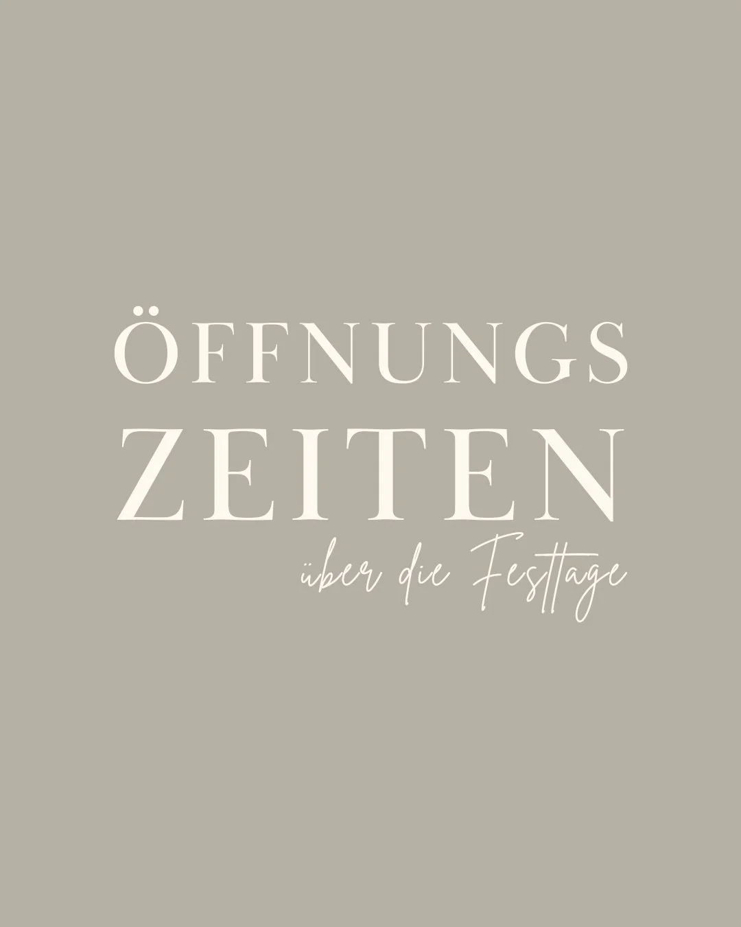 Damit ihr eure Feiertage entspannt planen k&ouml;nnt: Hier unsere &Ouml;ffnungszeiten rund um Weihnachten &amp; Neujahr ✨ 

Wir freuen uns auf euren Besuch 🤍