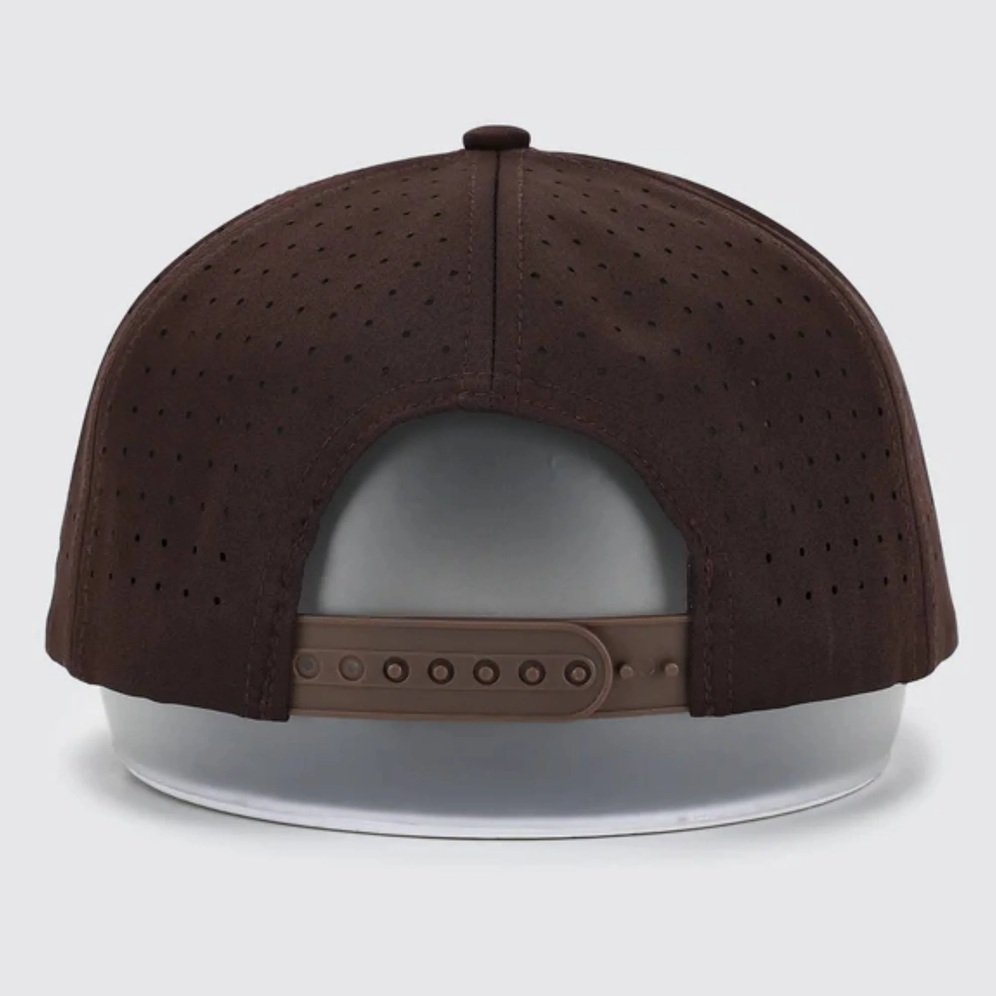 Waggle Land Before Golf hat, back view showing adjustable strap closure