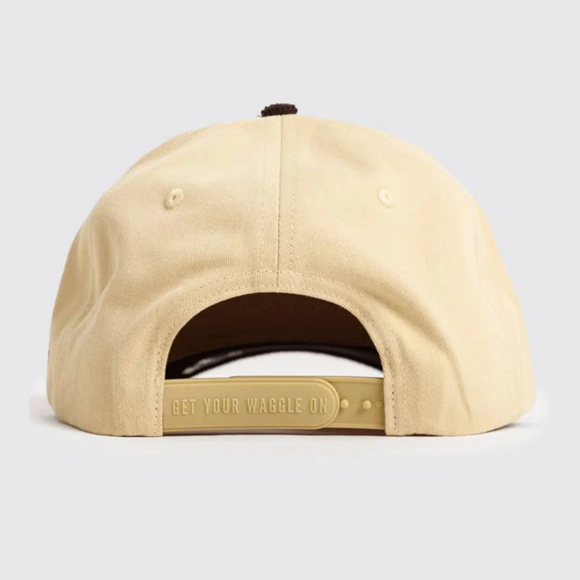 Waggle Steer Corduroy Brim hat, back view showing adjustable strap closure