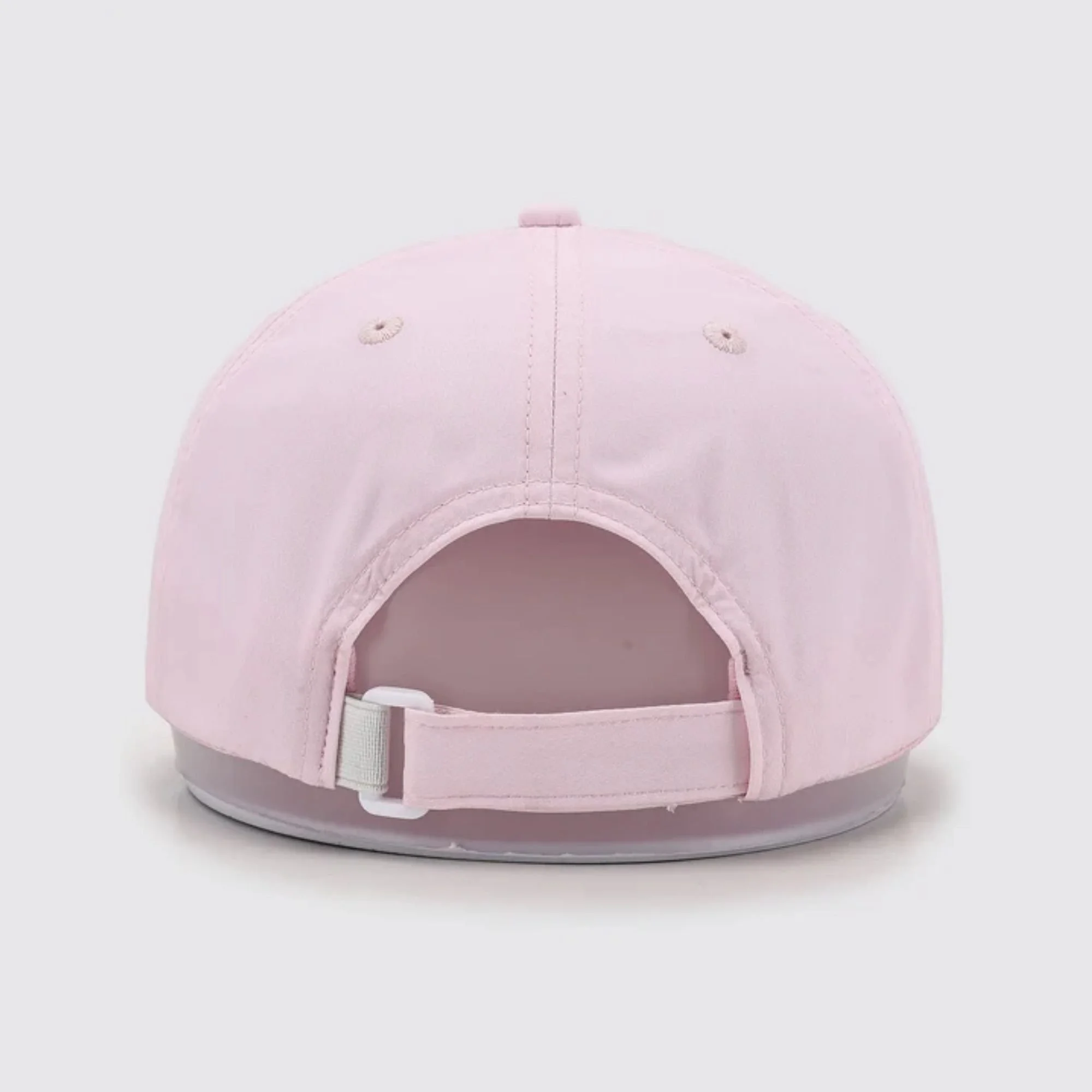 Waggle Babe Flight hat, pink, back view showing velcro strap closure