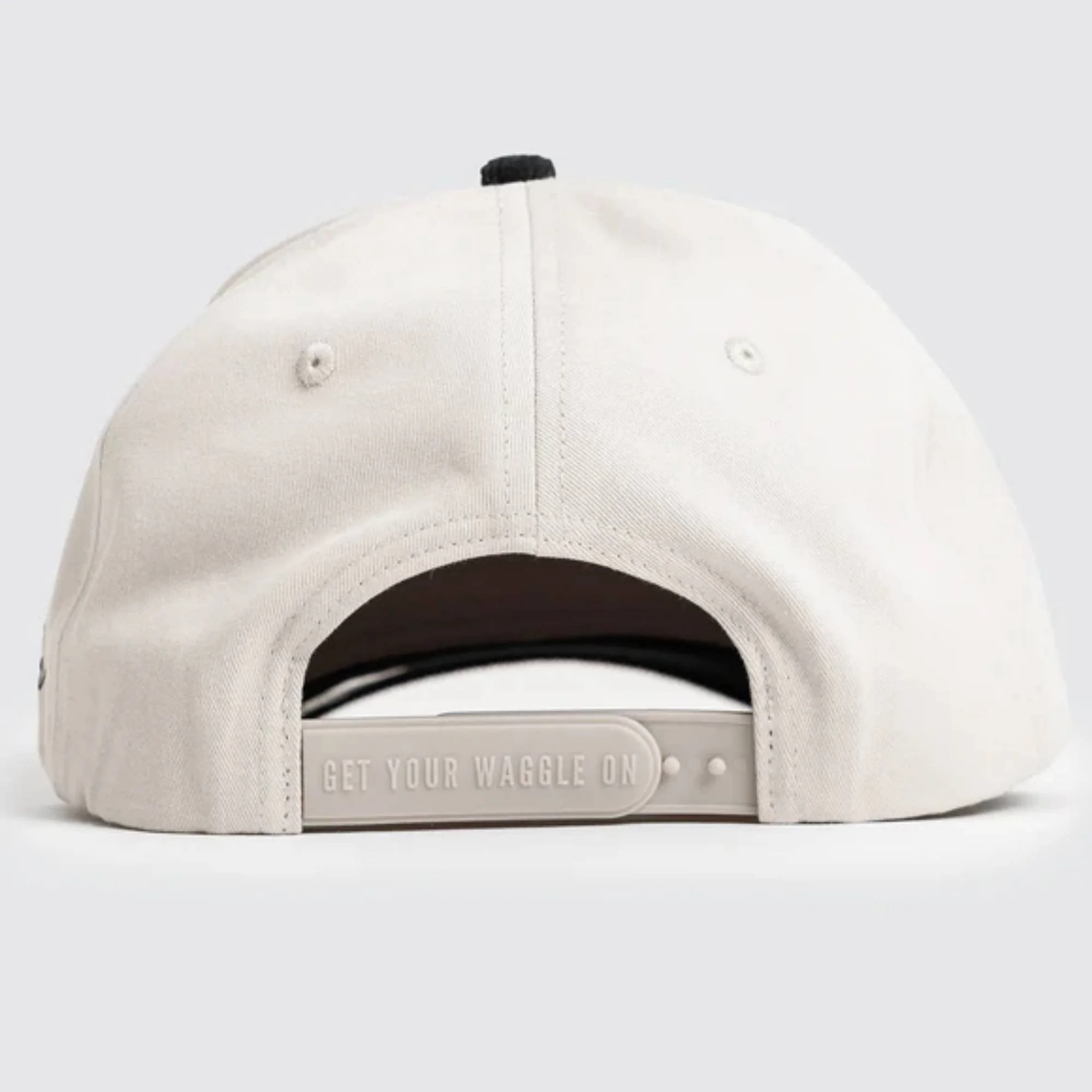 Waggle Trash Bandit Corduroy Brim hat, back view showing adjustable strap closure