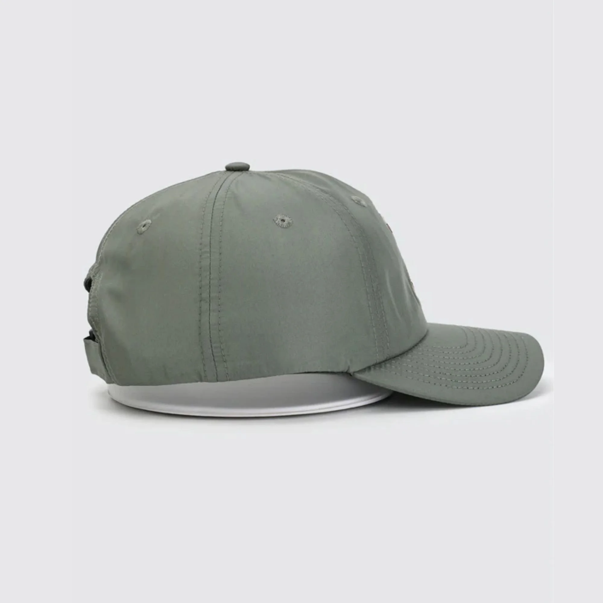 Waggle Doe-Eyed Flight hat, left side view showing curved bill