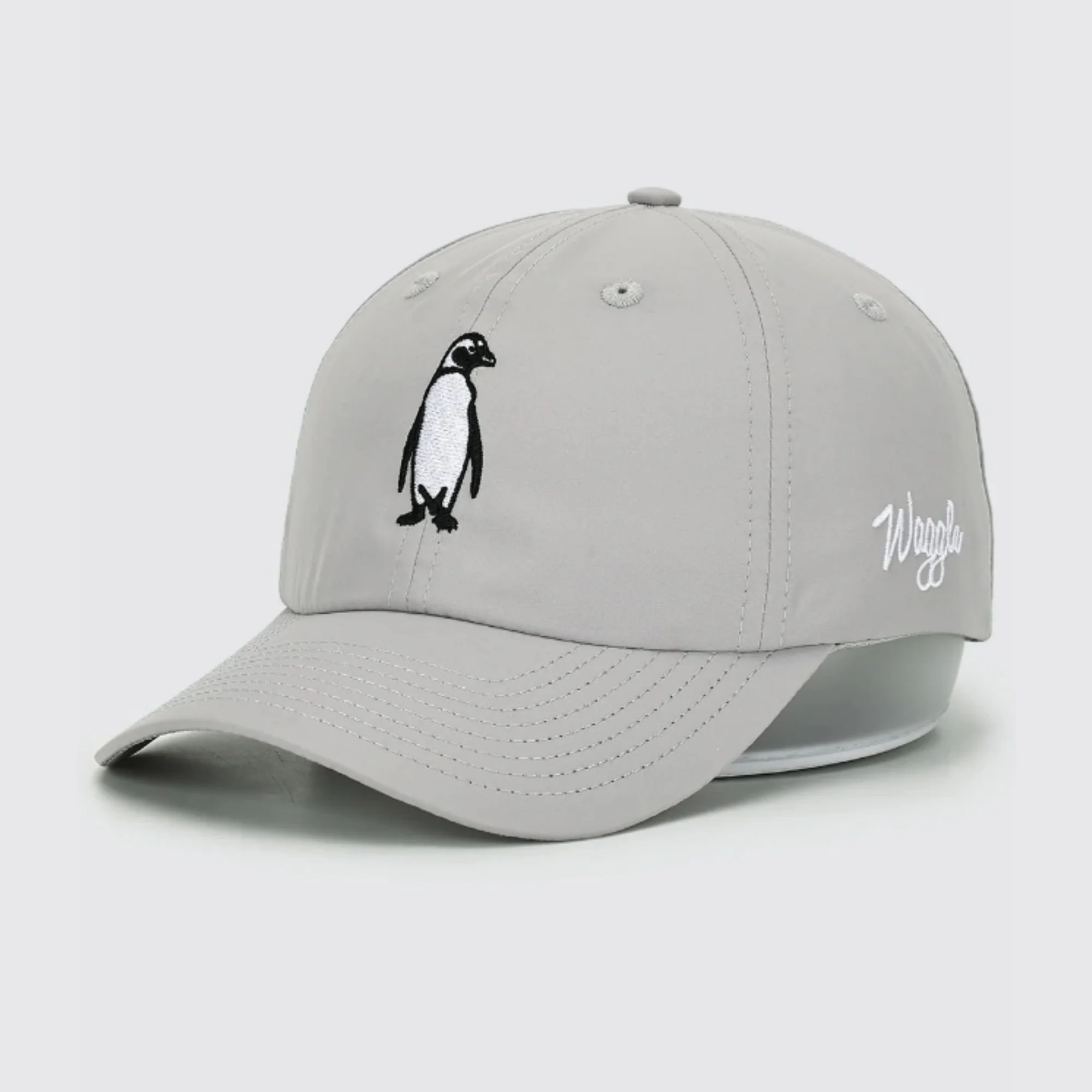 Waggle Chill Out Flight hat, angled front view showing Waggle logo on side panel