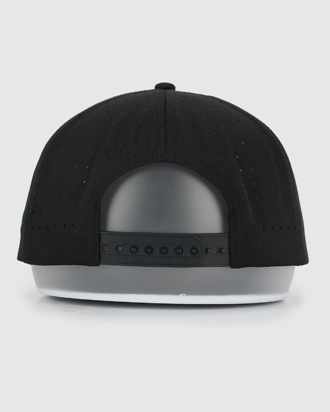 Waggle Sunset Sauna hat, back view showing adjustable strap closure