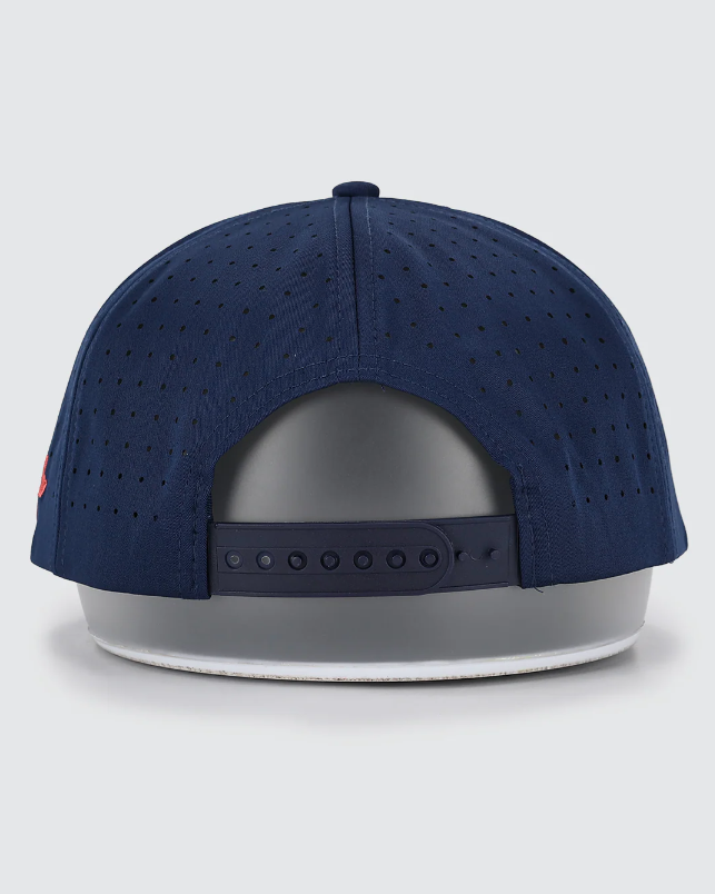 Waggle Kodiak hat, back view showing adjustable strap closure