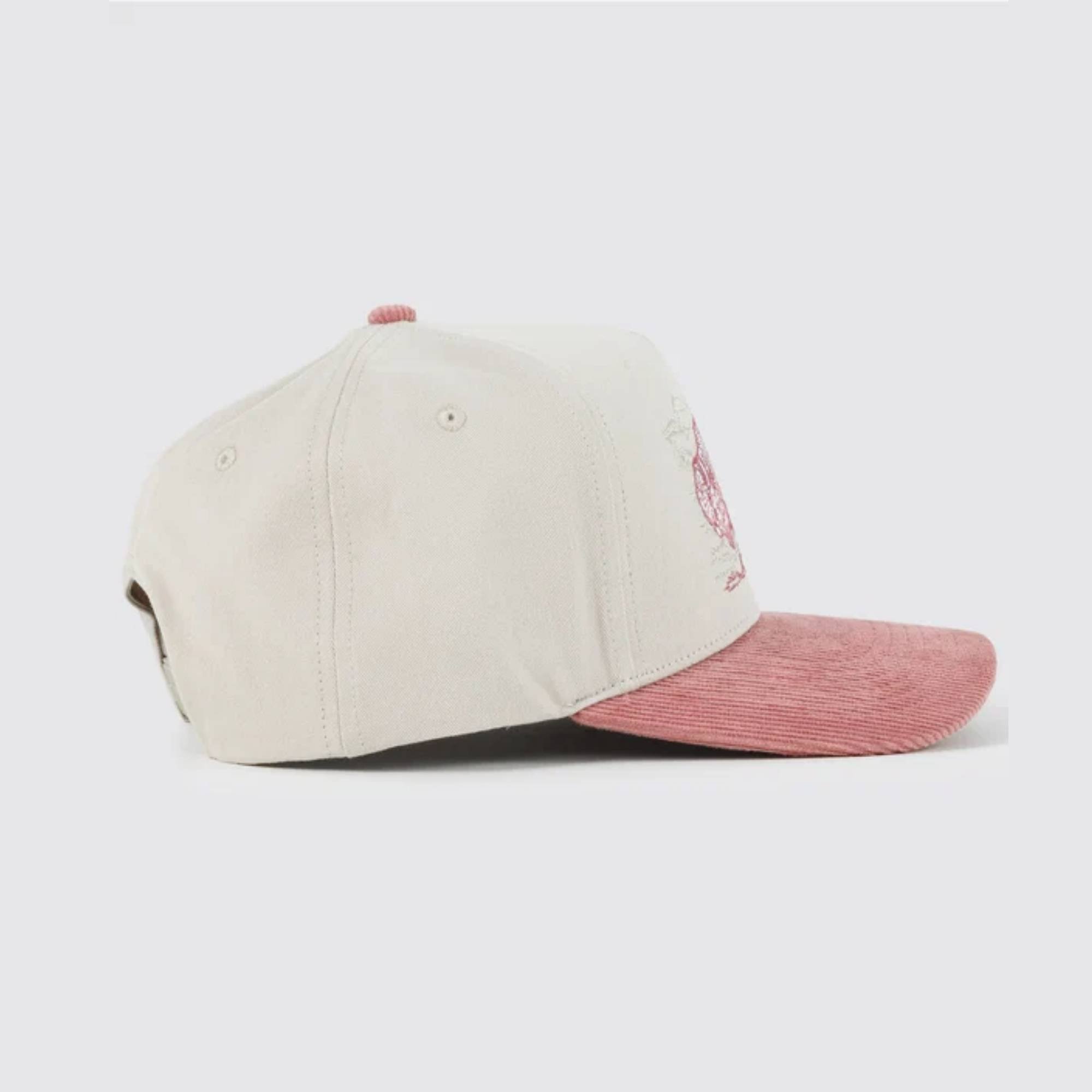 Waggle Stampede Corduroy Brim hat, opposite side view showing curved bill