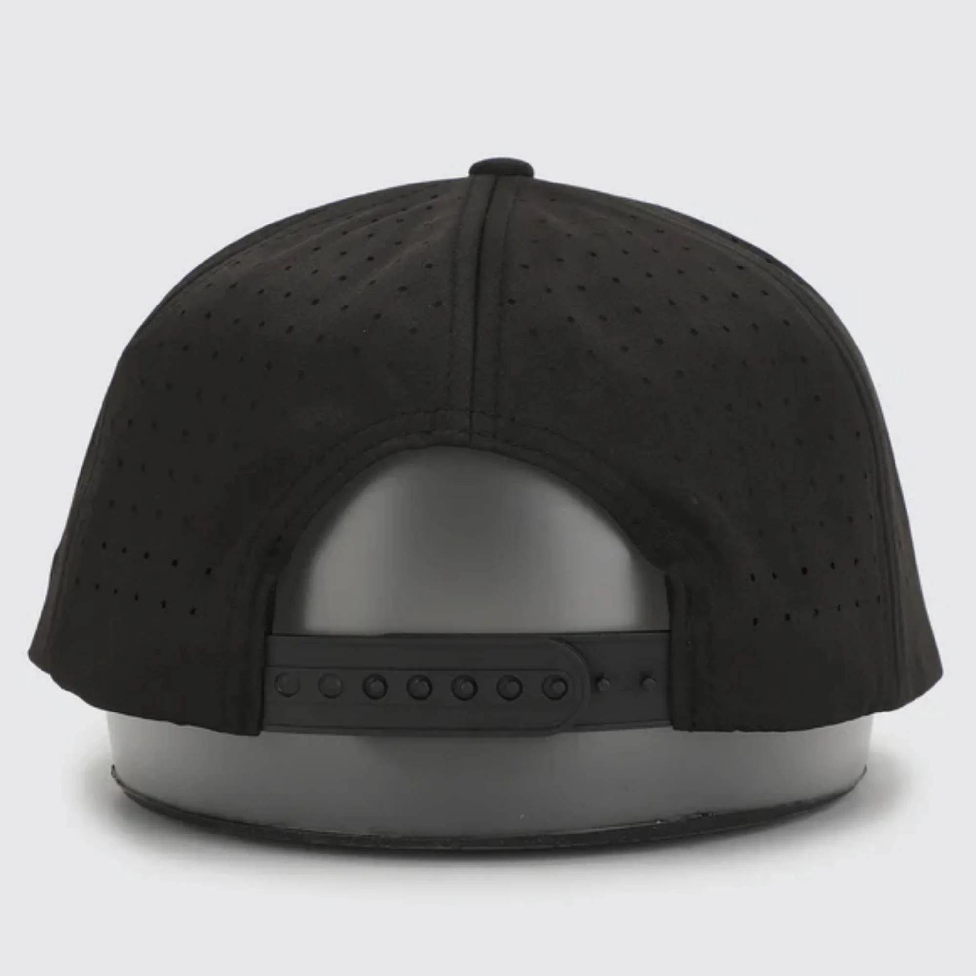Waggle Bait & Tackle golf hat back view showing adjustable snapback closure