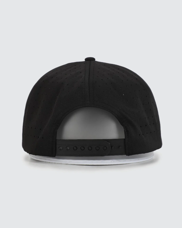 Waggle Moon Shot hat, back view showing adjustable strap closure