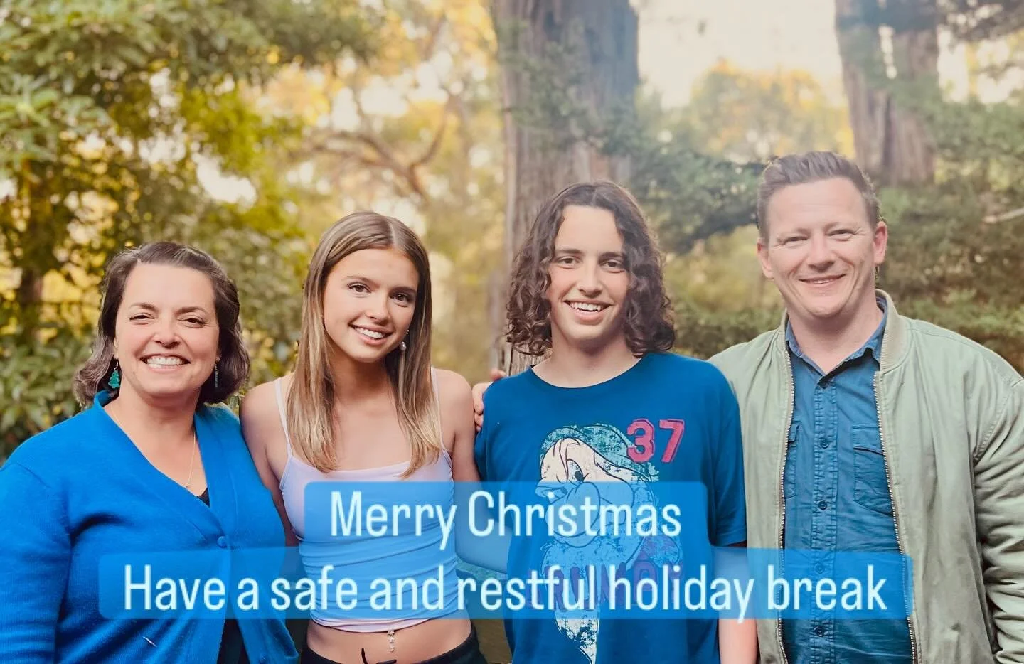 Have a safe and happy holiday everyone. From my family to yours look after each other and your community and try to take some time to rest and rejuvenate. 

Yes we are in height order and I am clearly the shortest. 

Big love

Xx