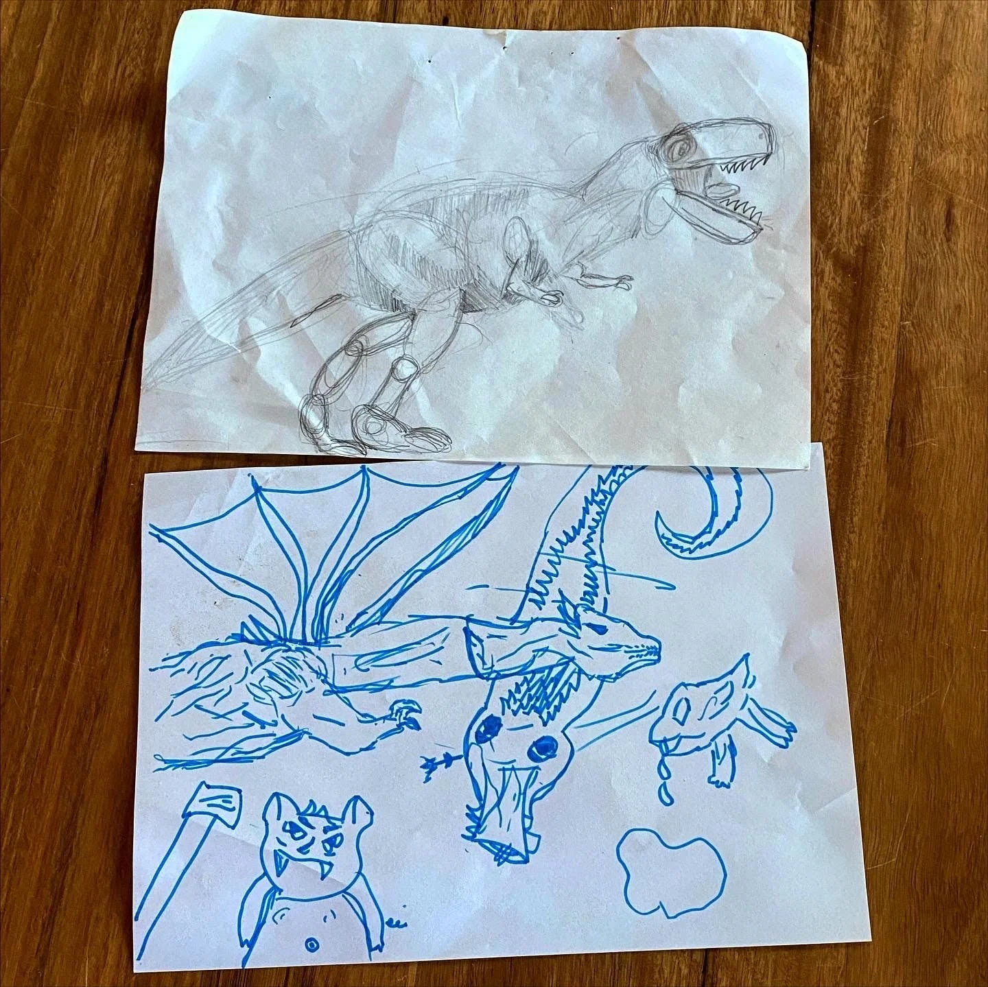 Trex and Dragon by Jasper aged 7.jpg