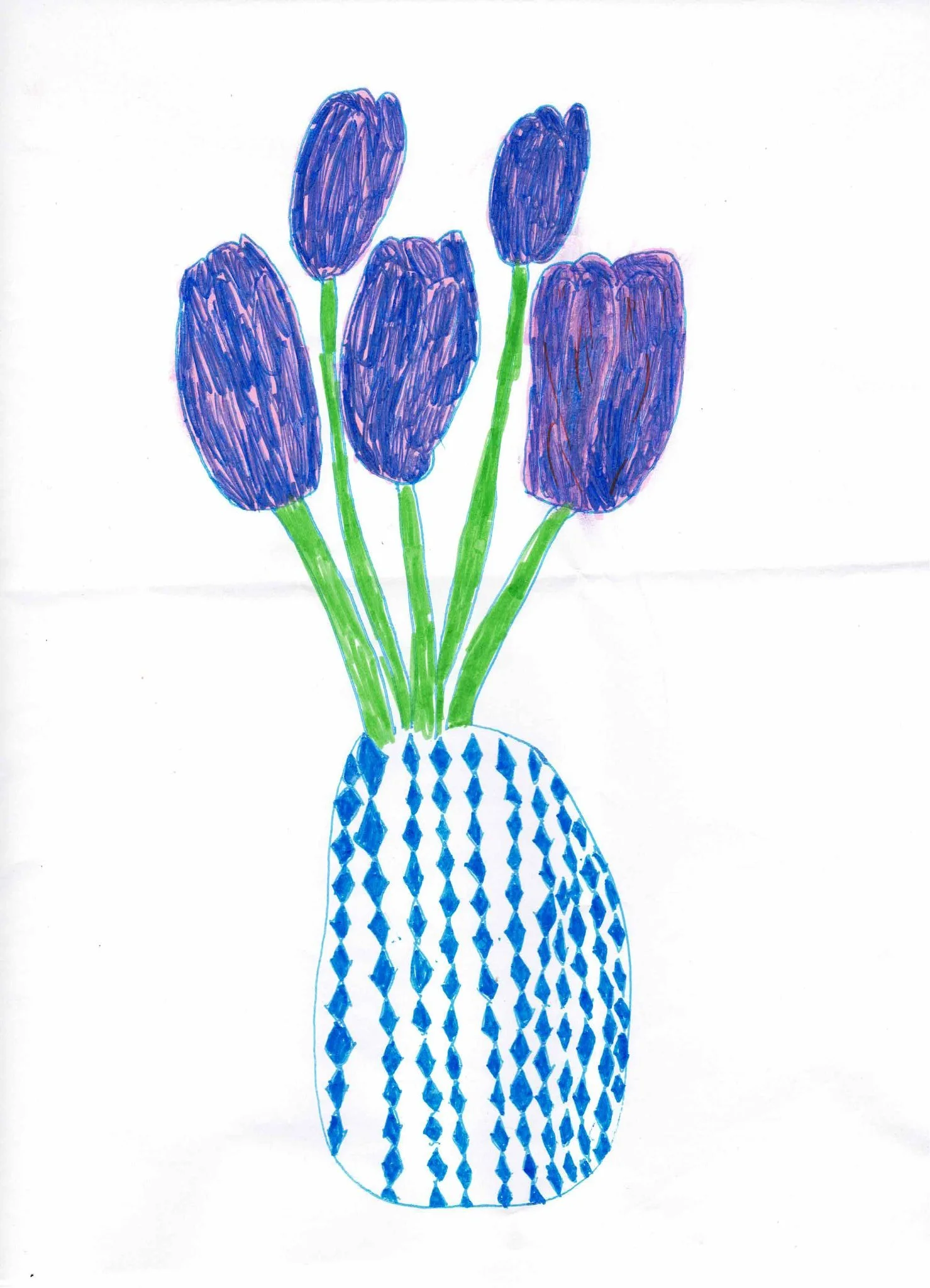 Tulips in a vase by Olivia aged 8.jpg