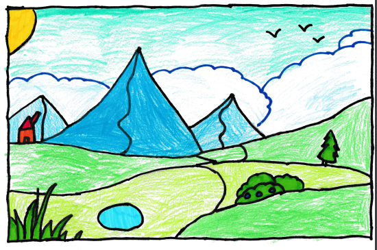 Landscape by Gamya aged 6.PNG