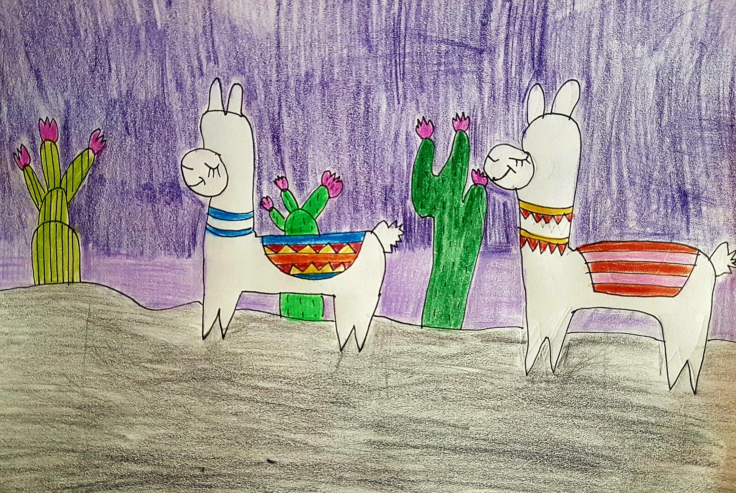 Luke and Lucy the Llamas by Jaegar aged 6.jpg