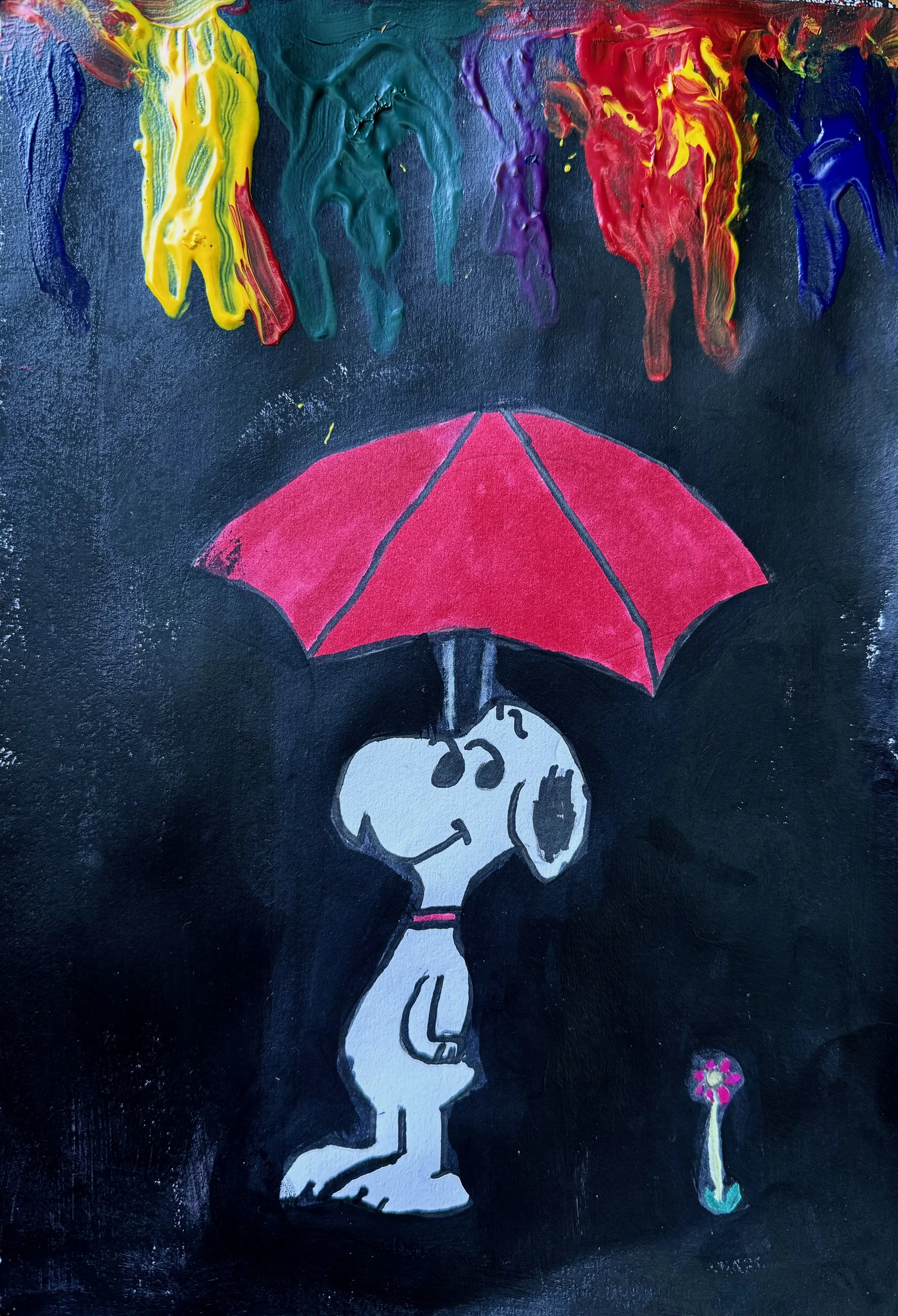 Snoopy in Rain by Daniru aged 8.jpg
