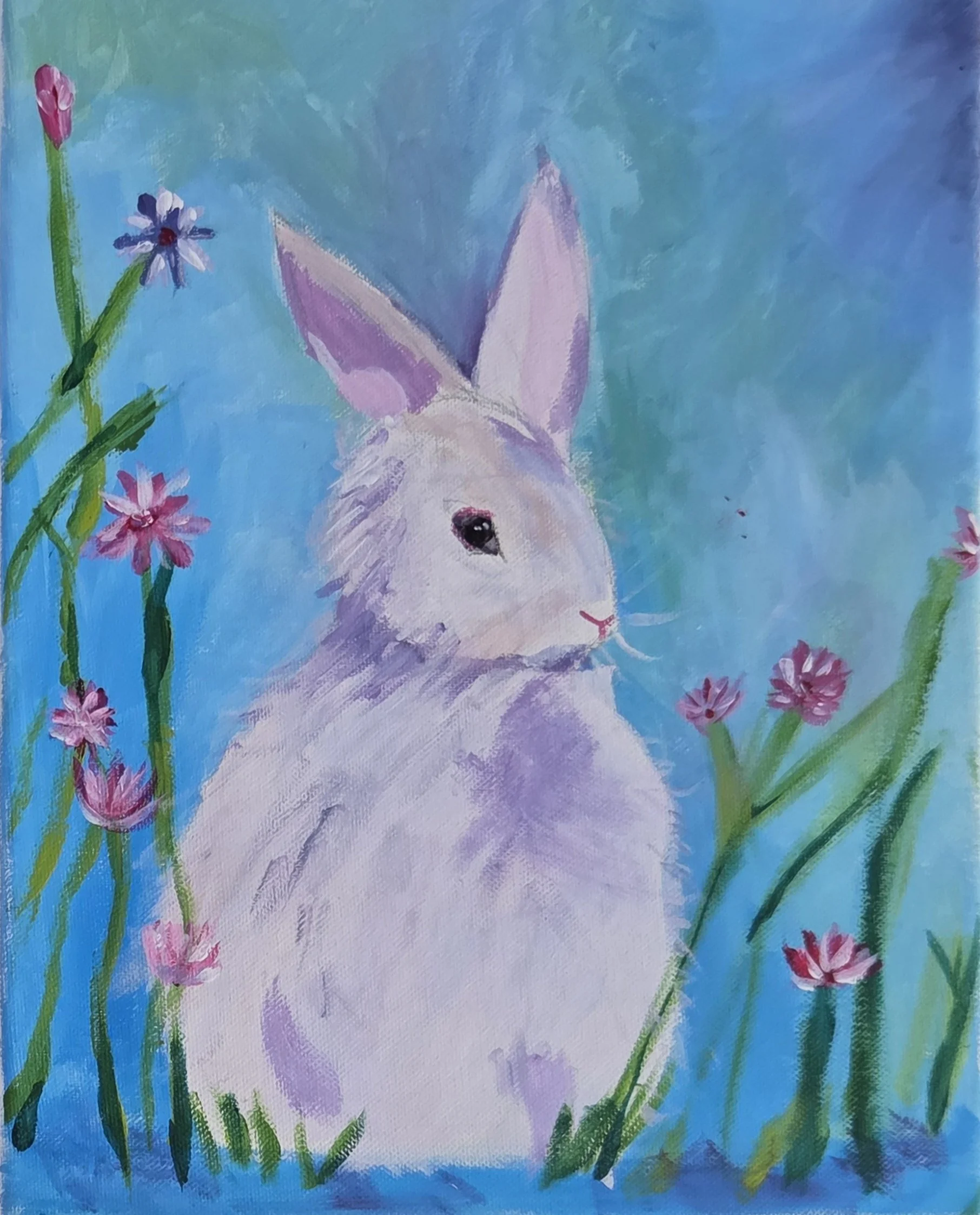 'Whiskers in the Wildflowers' by Azahlia aged 9