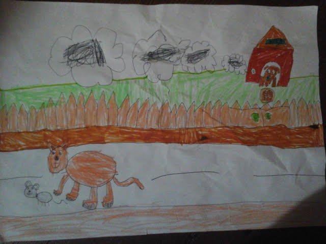 The cat chasing the mouse by John aged 5.5.jpg