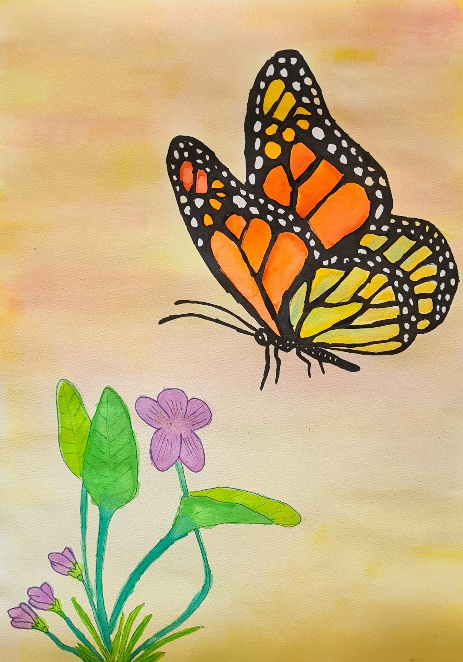 Mia the Monarch butterfly by Azahlia aged 5.jpg