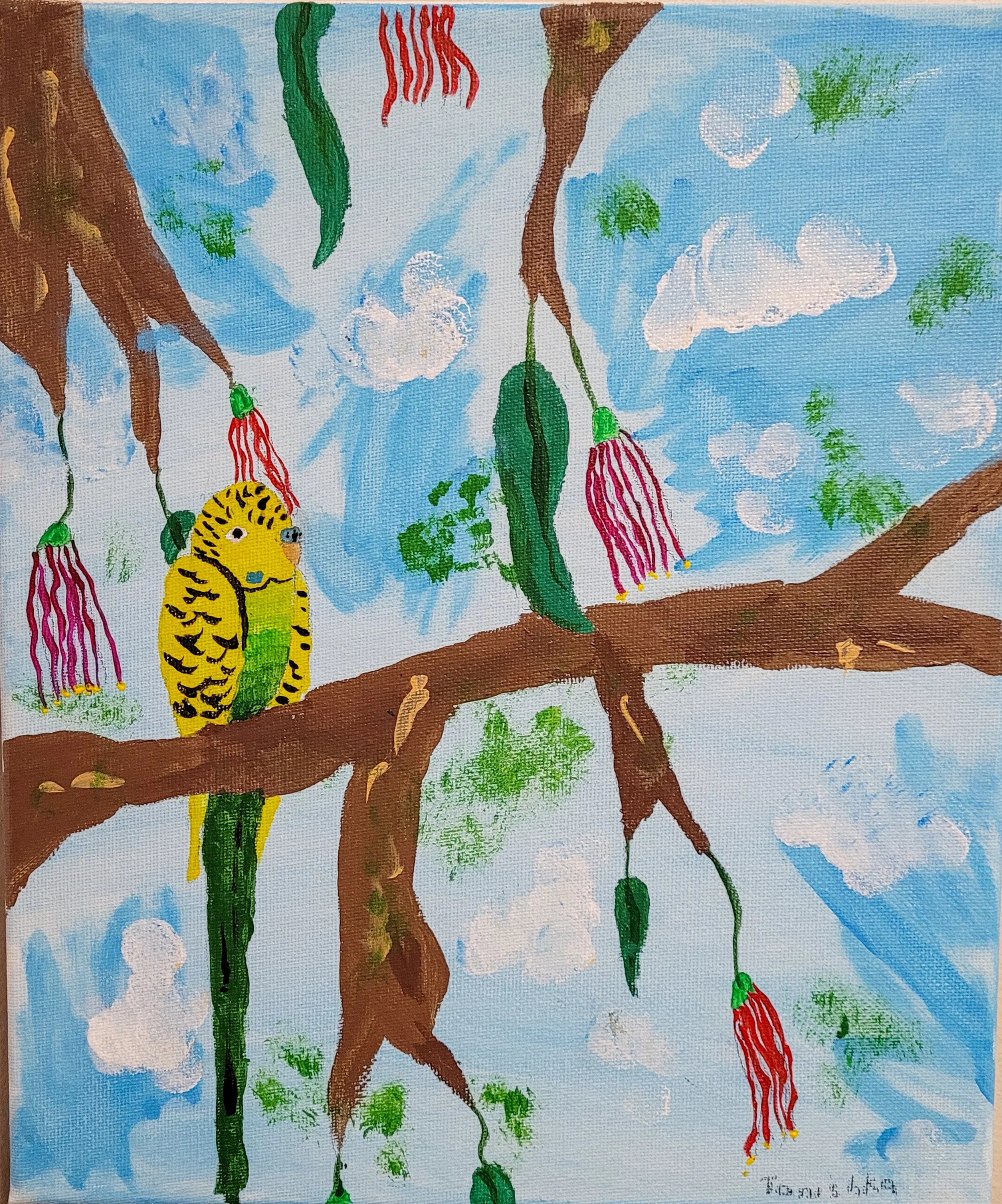 The calm budgie by Tanishka aged 9.jpg