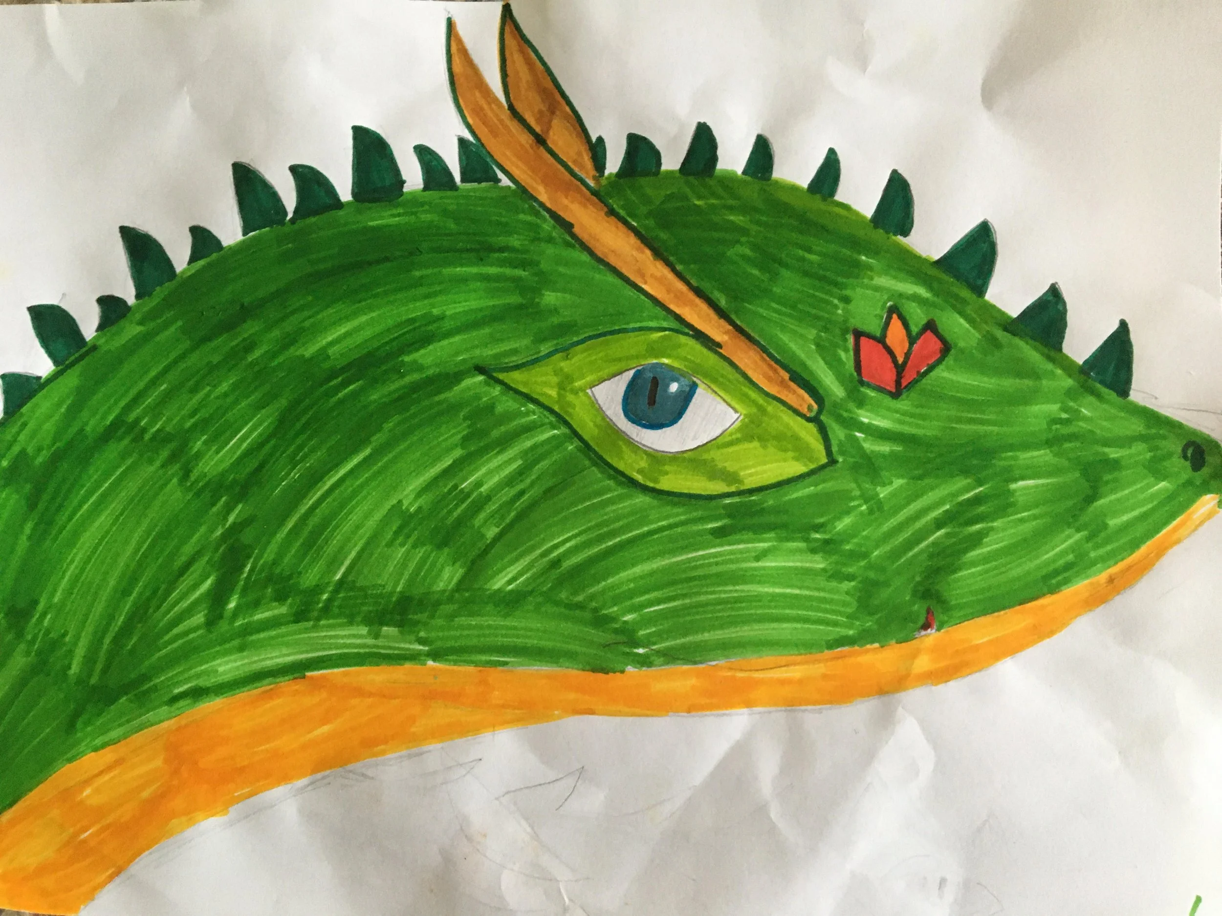 My emerald dragon by Makenzie aged 7.jpg