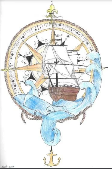 Pirate Ship compass by Rujula Harshi Bommisetti aged 12.JPG