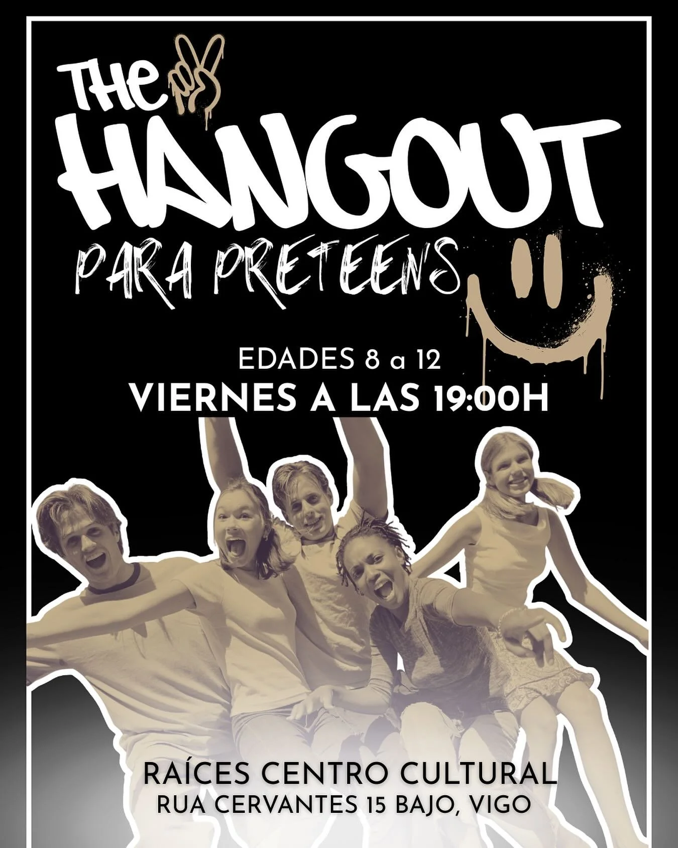 El mejor lugar para estar el viernes por la noche es &ldquo;THE HANGOUT&rdquo;✌🏼

Ven a pasar el rato, juega y empieza a aprender ingl&eacute;s con hablantes nativos. &iexcl;Os vemos viernes a las 19:00h! 

The Hangout es un club de ingl&eacute;s do