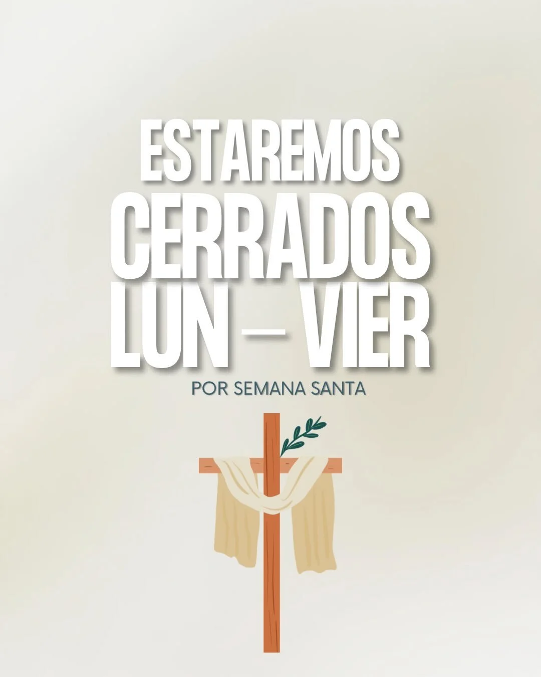 📢 Aviso importante

Durante la Semana Santa, Ra&iacute;ces Centro Cultural permanecer&aacute; cerrado.

Nos reencontramos muy pronto para seguir compartiendo cultura y comunidad 🤍