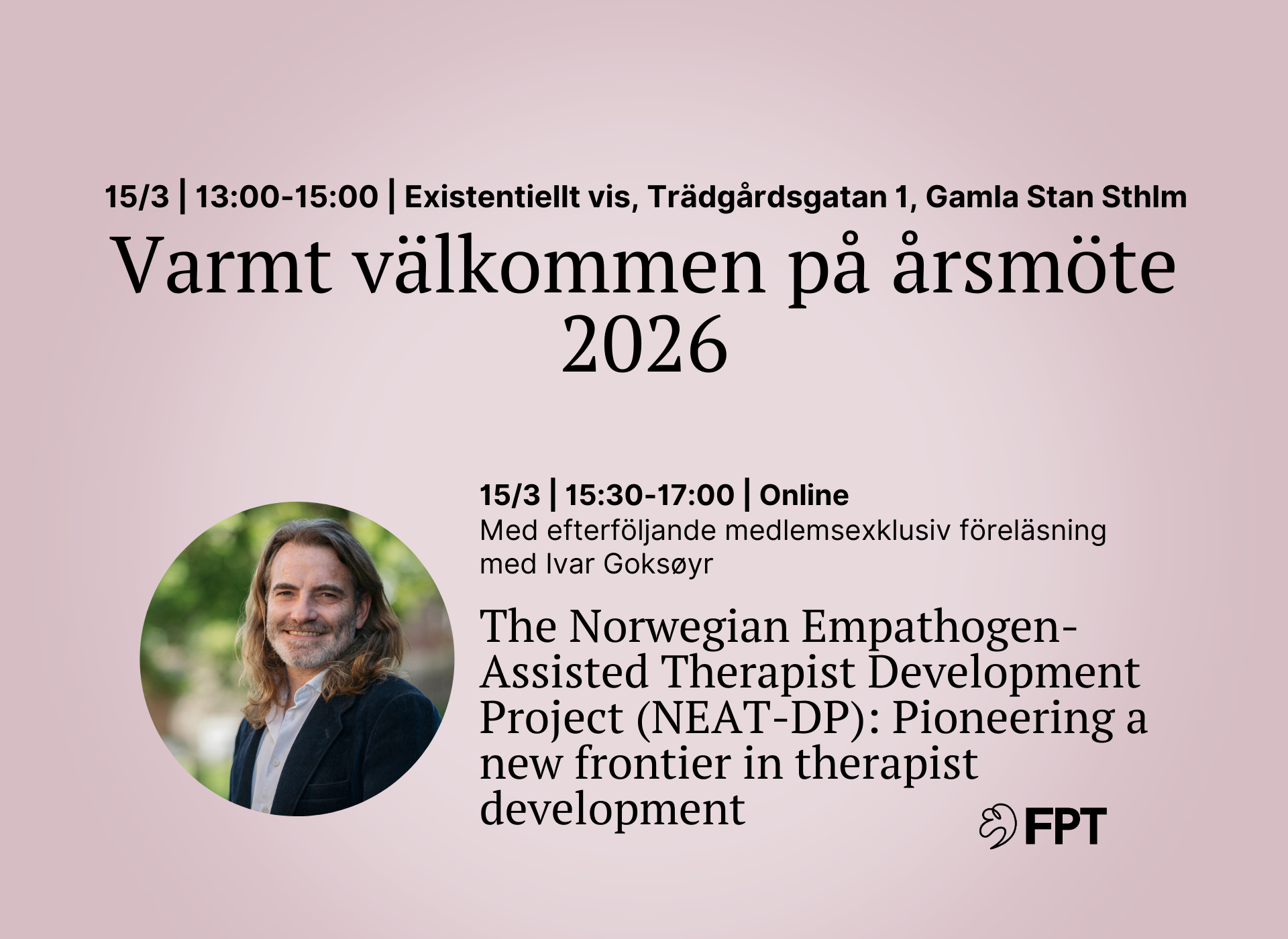 Årsmöte och efterföljande medlemsexklusiv föreläsning med Ivar Goksøyr