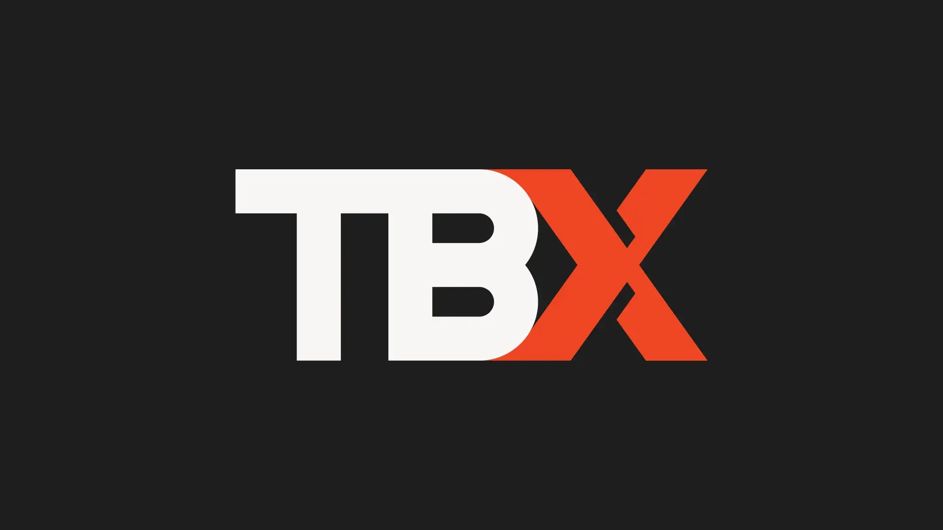 Logo for TBX Agency with white and orange text on a black background.