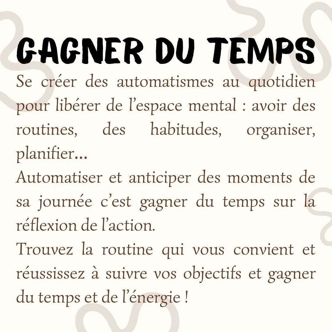 Il faut 21 jours pour prendre ou changer une habitude.
Parfois l&rsquo;organisation est vu comme la volont&eacute; de tout contr&ocirc;ler sans laisser place au l&acirc;cher prise mais justement &ecirc;tre organiser et suivre une routine c&rsquo;est 