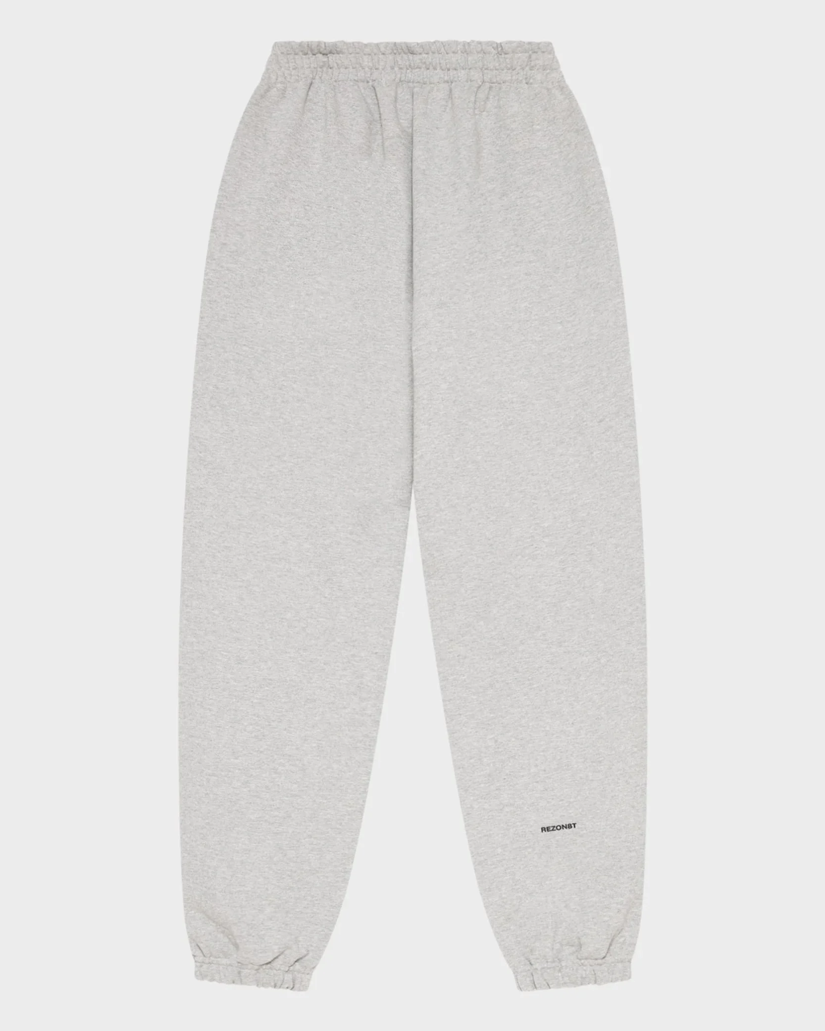 An oversized premium grey melange sweatpants made from 100% organic cotton, part of the ESSENCE collection by REZON8T.