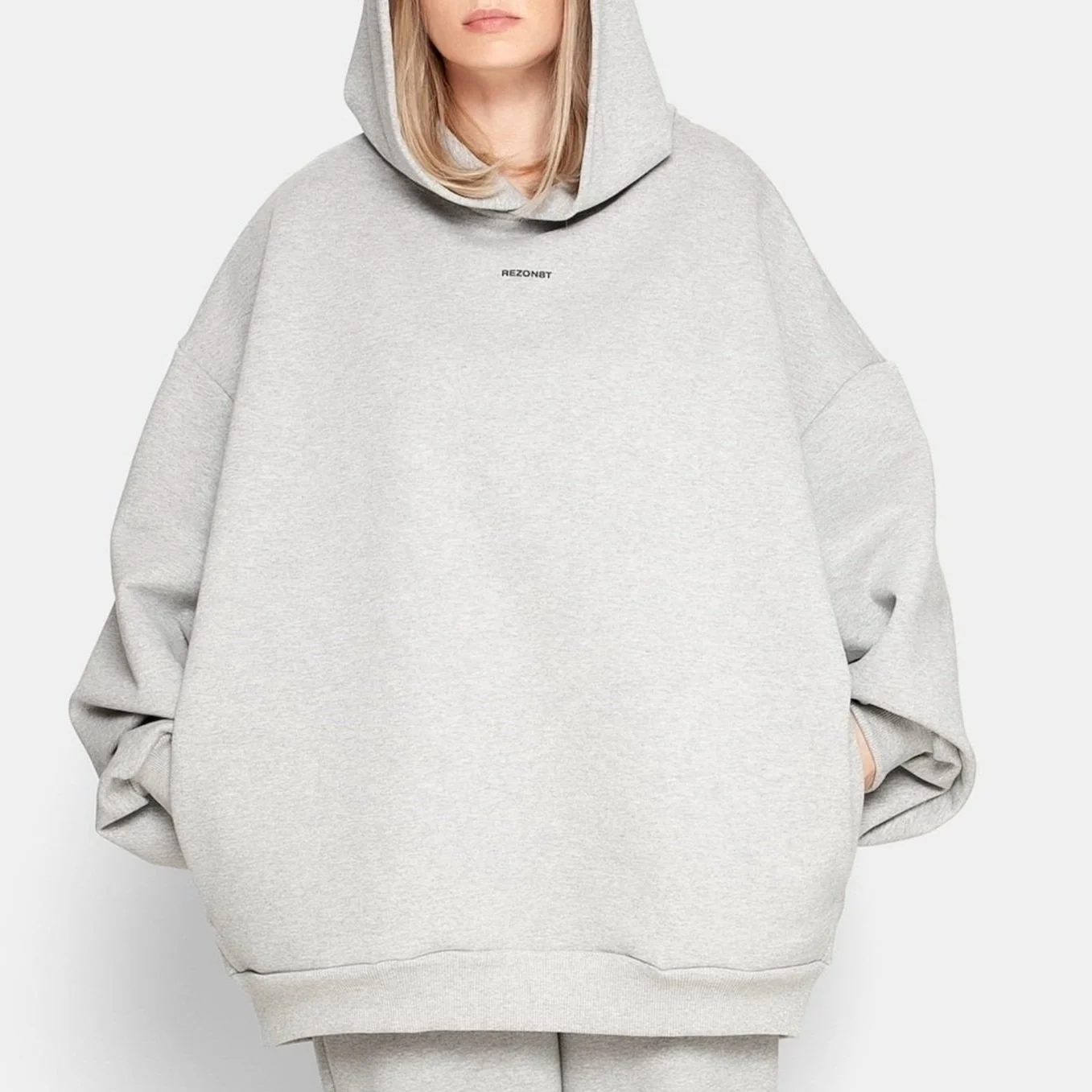 Sweat à capuche surdimensionné gris pour femmes