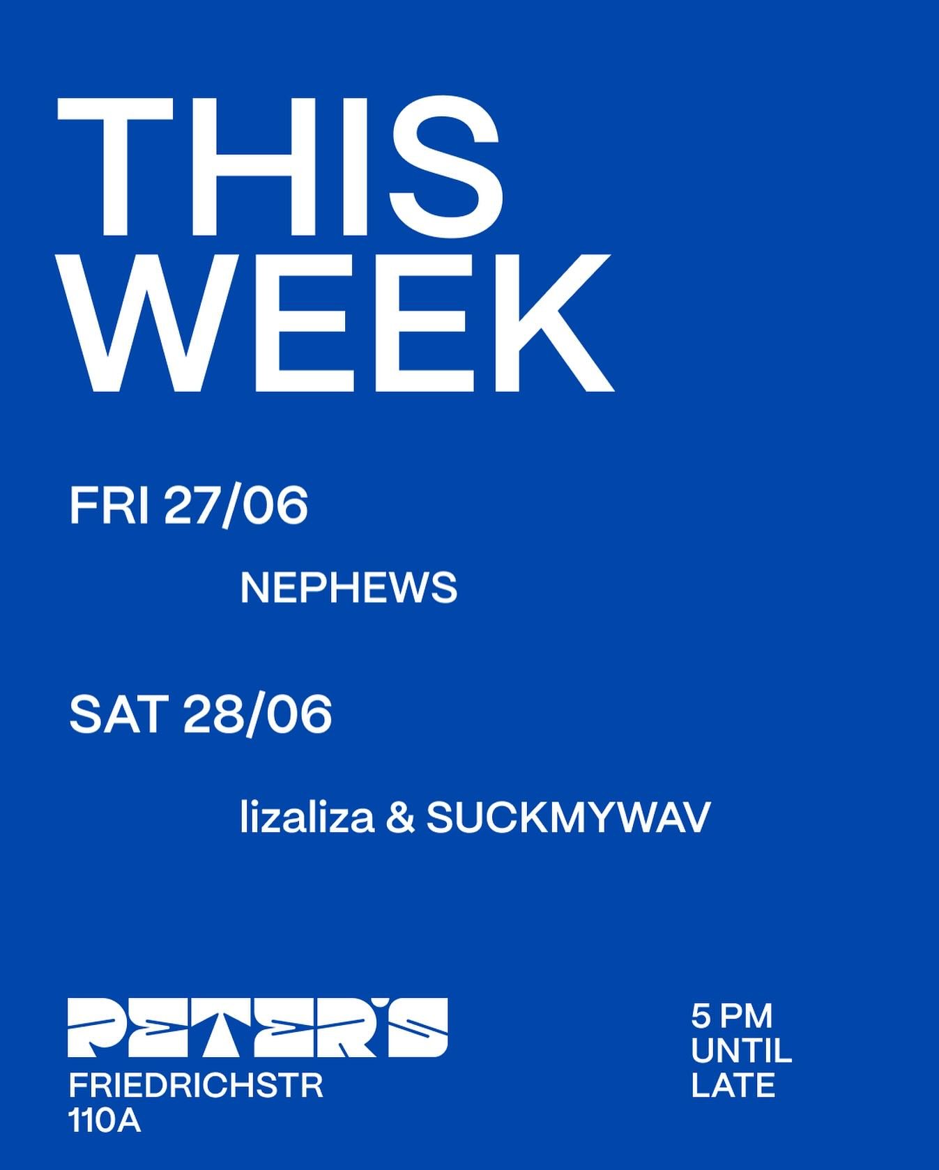 This weekend @ PETER&lsquo;S