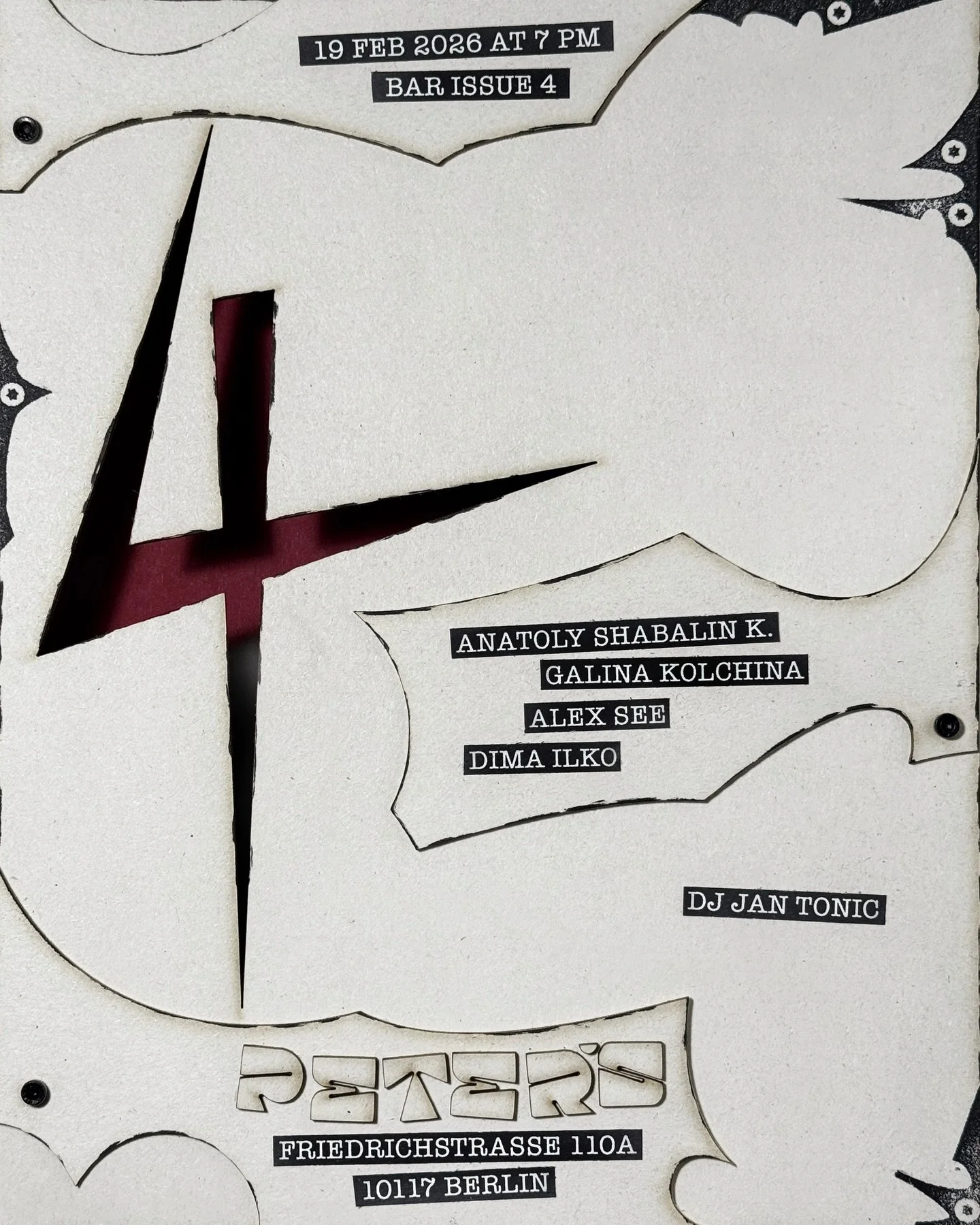 Join us for BAR ISSUE #4 - the next edition of our ongoing exhibition series at PETER&rsquo;S, bringing together four artists working across painting, photography, and sculpture. This edition explores the feeling of living in a big city: surrounded b