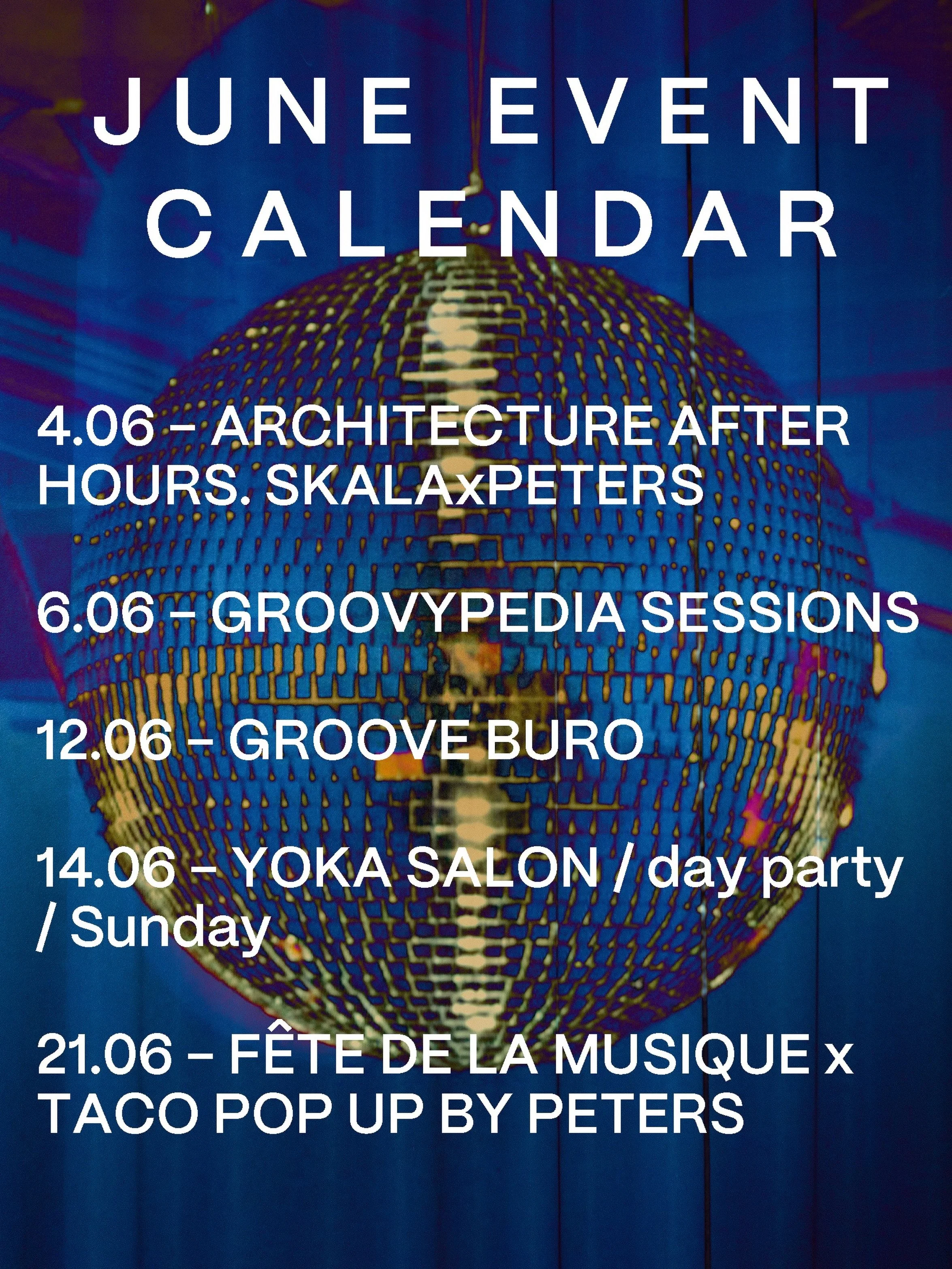 A little preview of our June 🪩
Music nights, collaborations, Sunday sessions and long evenings ahead.

We&rsquo;re sharing the calendar early so it&rsquo;s easier to plan your next meeting with us.

Save this post and stay tuned - more details, line