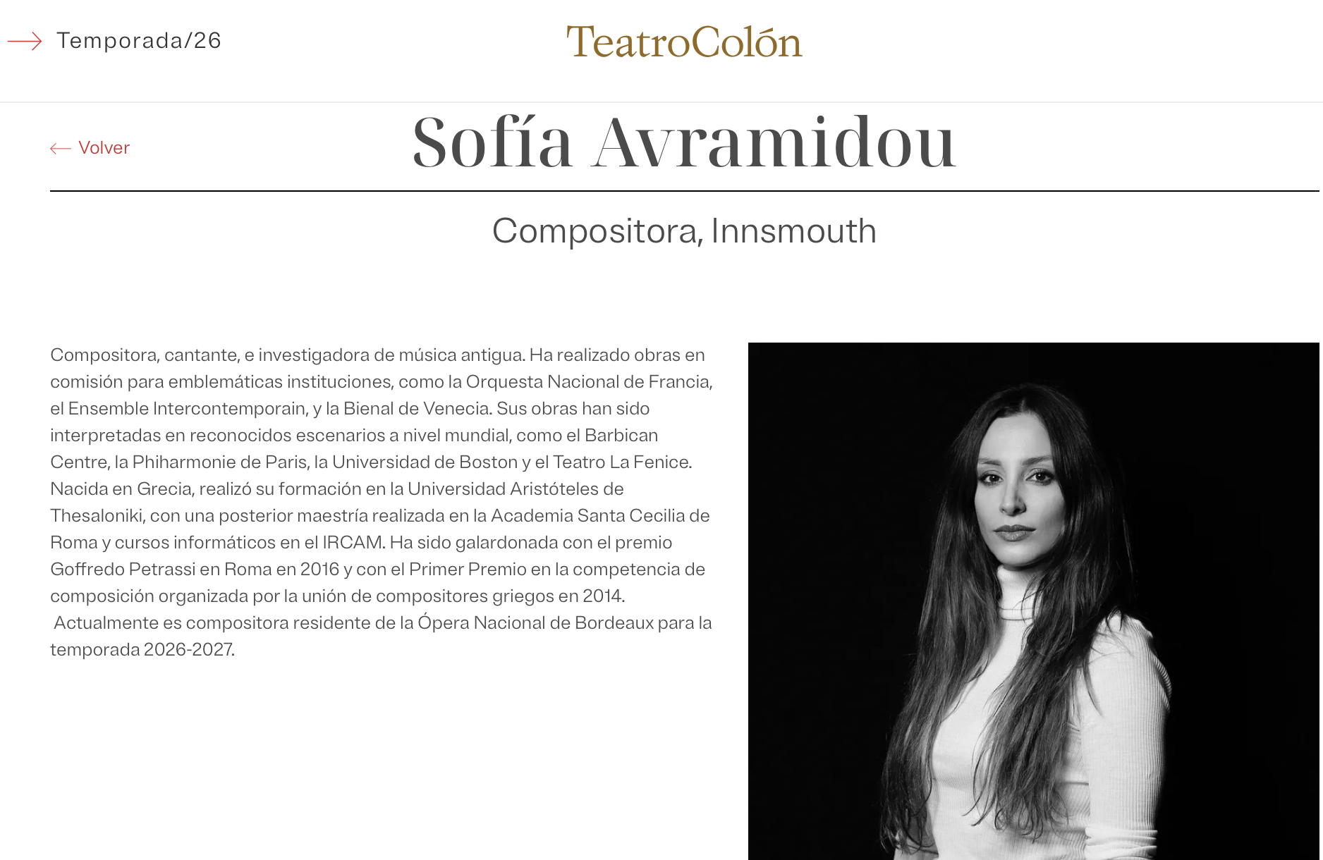 SOFIA AVRAMIDOU AT TEATRO COLÓN