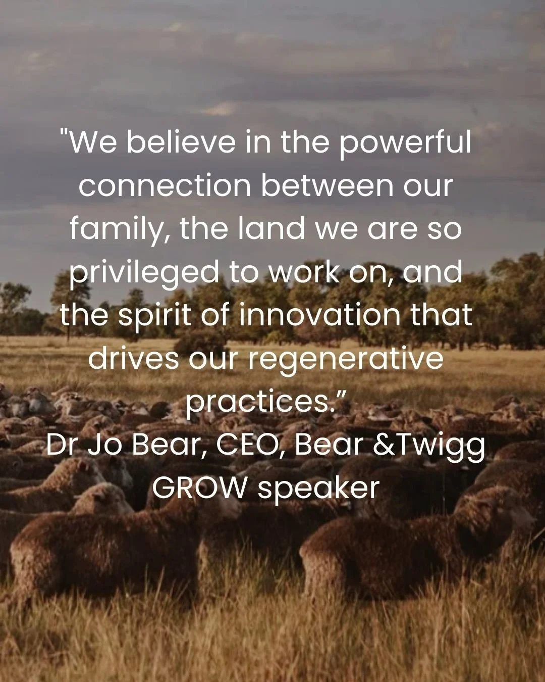 🌱 GROW program snapshot 

Sheep and environmental farmer Dr Jo Bear brings her own burning question to GROW:

For nature and profit: Can farming be both?

Learn more about Jo and her family&rsquo;s work at Canary Island on the Loddon Flood Plains at