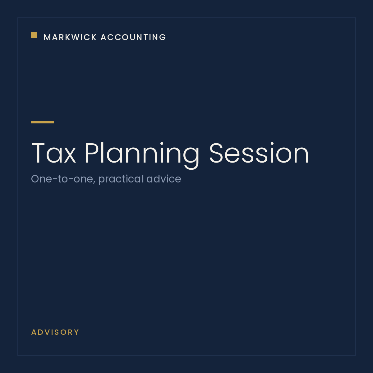 Tax Planning Session