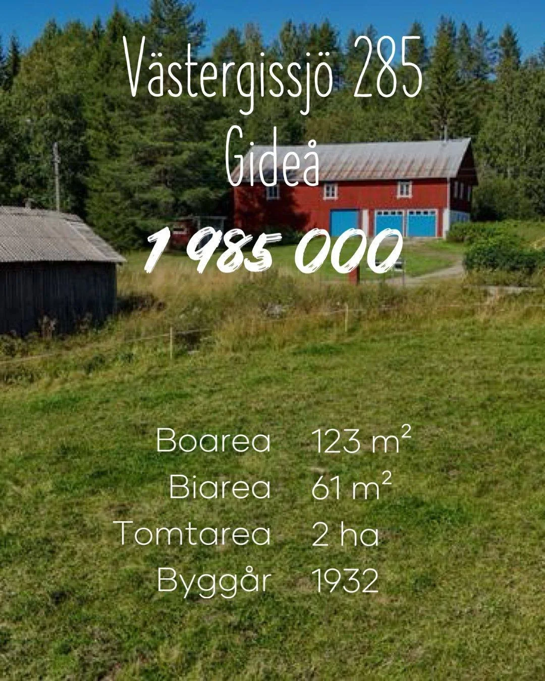 V&auml;lkommen till denna naturn&auml;ra lantliga idyll med ett h&auml;rligt lugn, fina fiskesj&ouml;ar finns p&aring; g&aring;ngavst&aring;nd, h&auml;rliga skogsmarker och en fantastisk utsikt.

L&auml;s mer via l&auml;nken i v&aring;r profilbeskriv