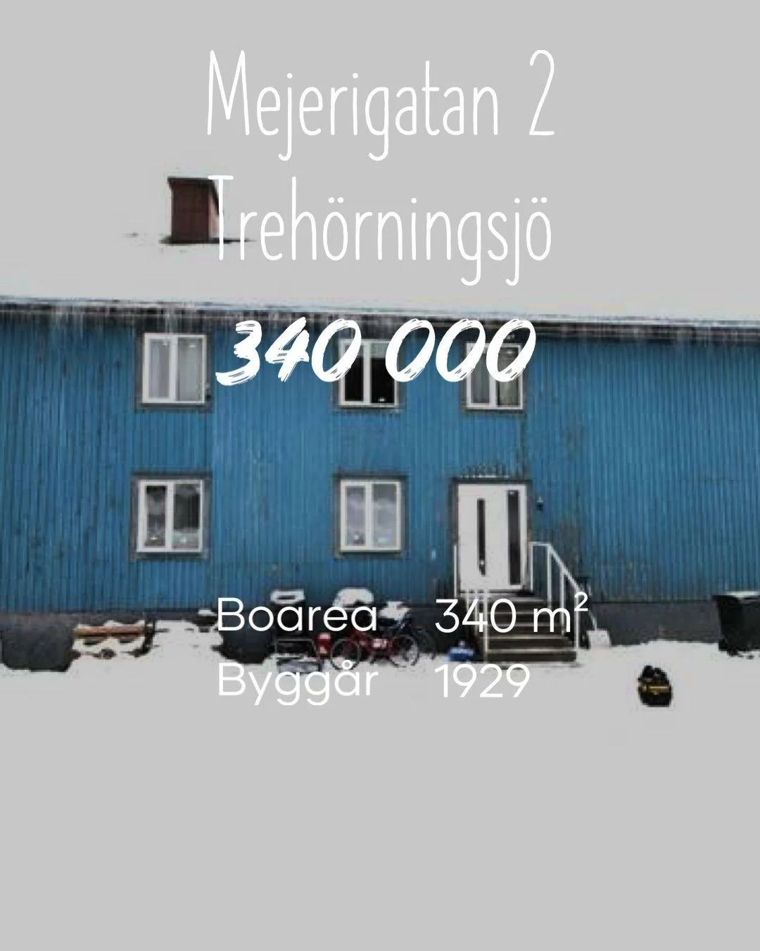 Fastighet bebyggd med en hyreshusenhet uppf&ouml;rd i 2 plan med k&auml;llare och vind, bel&auml;gen i Treh&ouml;rningsj&ouml; ca 300 meter v&auml;ster om centrum. 

L&auml;s mer via l&auml;nken i v&aring;r story highligh "till salu" eller 