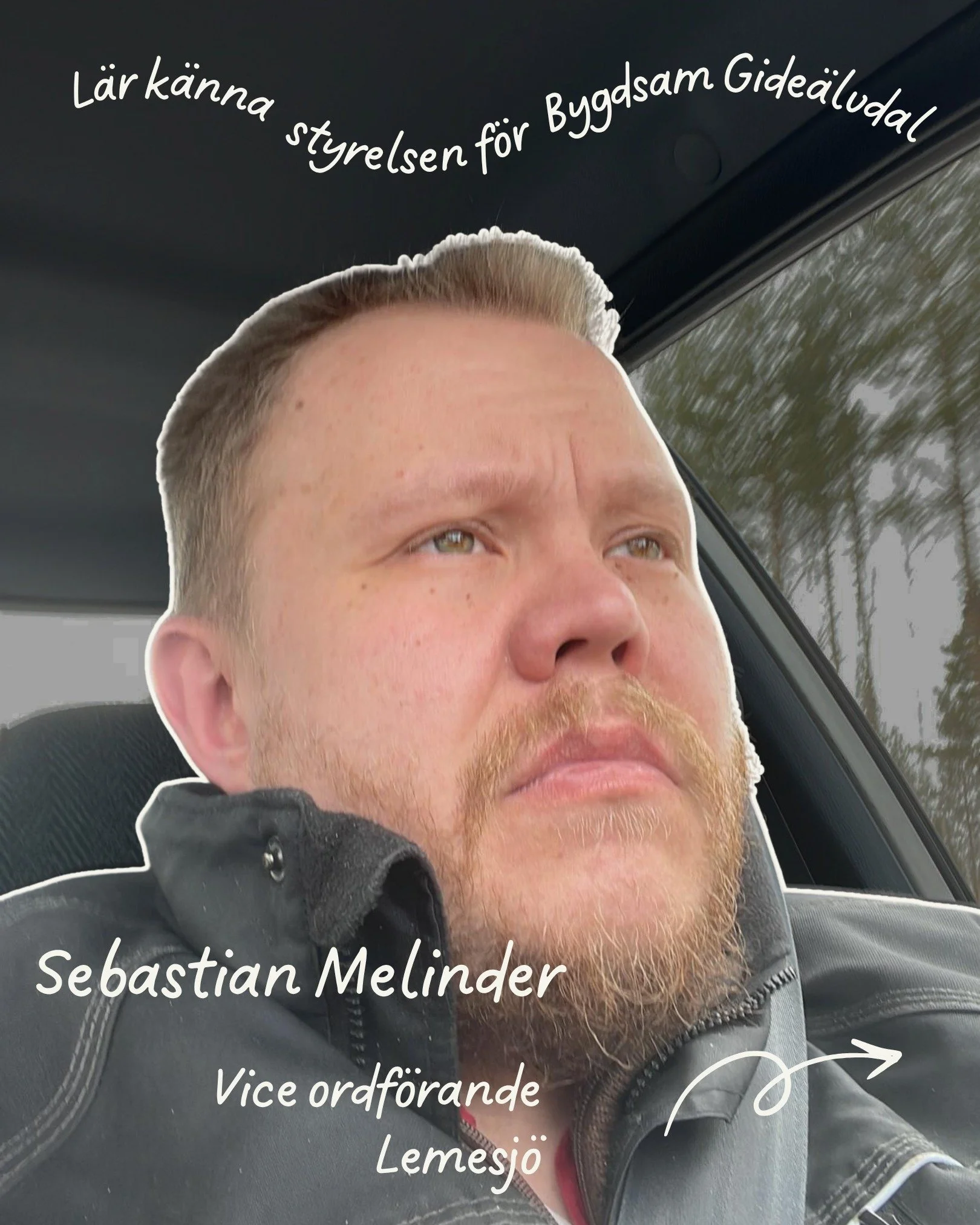 Tjena!
Sebastian Melinder heter jag och &auml;r Bygdsams Vice ordf&ouml;rande. Jag bor i Lemesj&ouml; och engagerar mig i Bygdsam Gide&auml;lvdal med ett tydligt syfte &mdash; att st&auml;rka bygden och g&ouml;ra den till ett mer attraktivt alternati