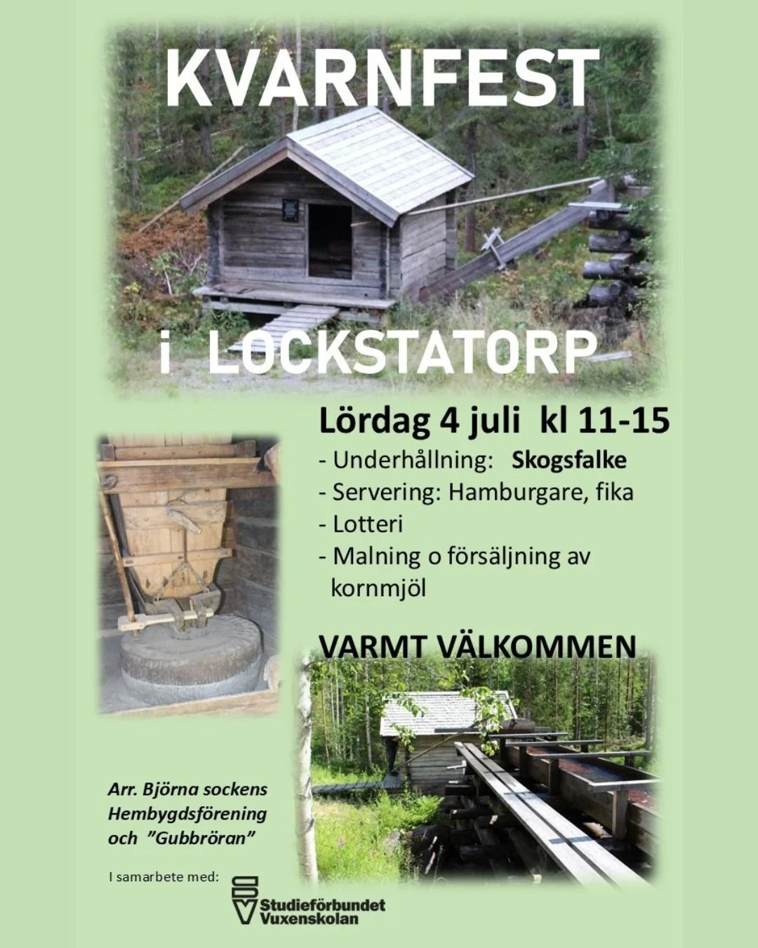 Vi vill tipsa om kvarnfesten i Lockstatorp! ✨
D&auml;r kan du f&aring; k&ouml;pa kornmj&ouml;l som mals under dagen i sj&auml;lva kvarnen. Platsen ligger mitt i naturen och &auml;r underbar och vacker, servering av burgare och fika finns men framf&ou