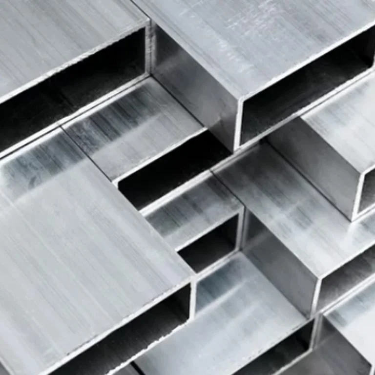 Tubes rectangulaires en aluminium empilés