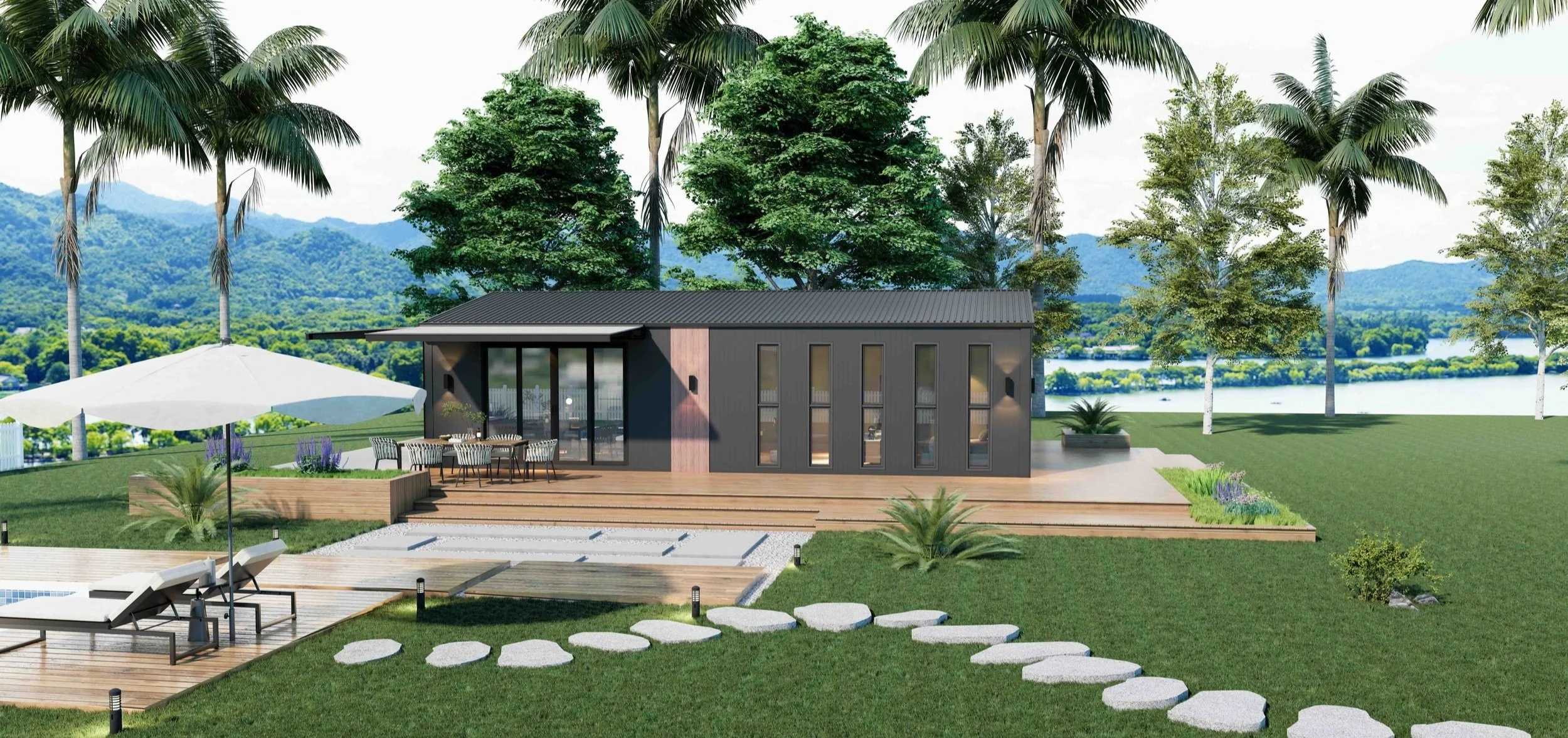 Un modèle de maison modulaire qui allie durabilité et design moderne, conçu pour répondre aux
attentes européennes en matière de logement.