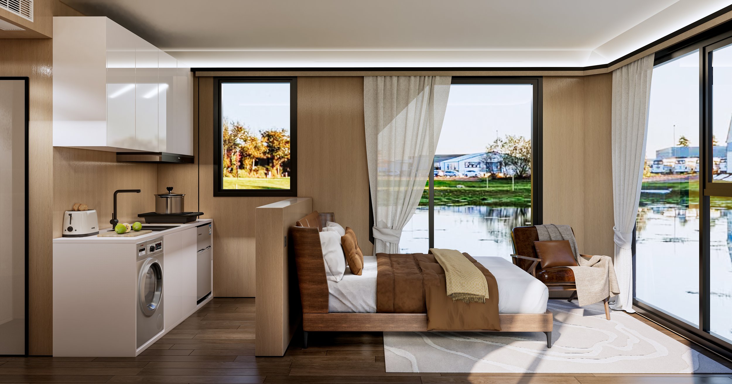 HM MG3-21 Lake View Kitchen and Bed.jpg