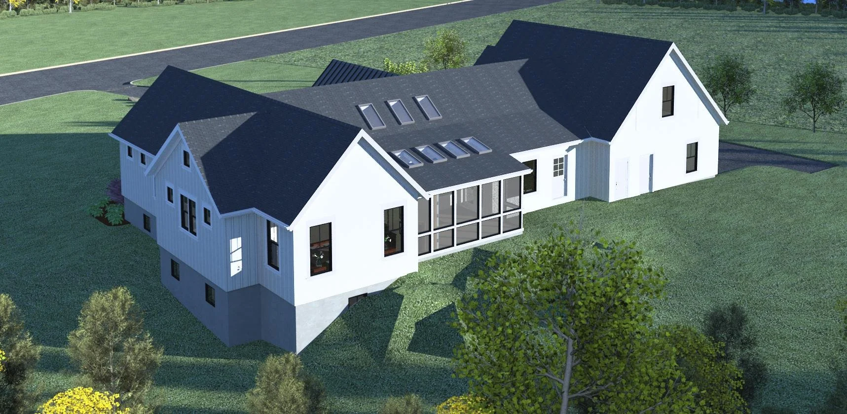 Aerial view of 3D model