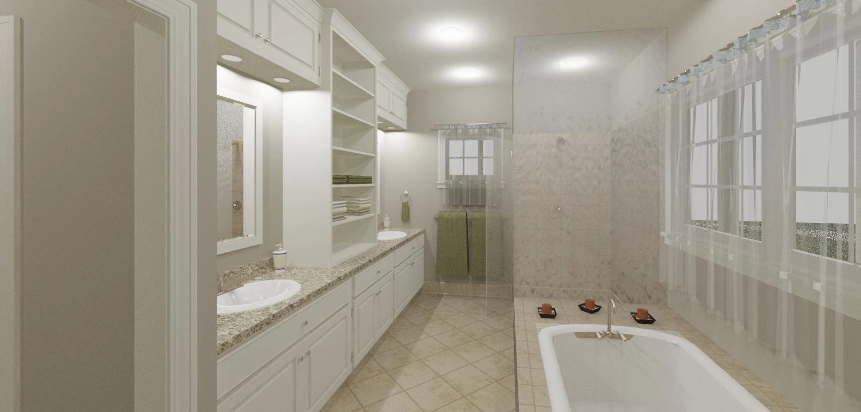 Primary bath with his and hers sinks