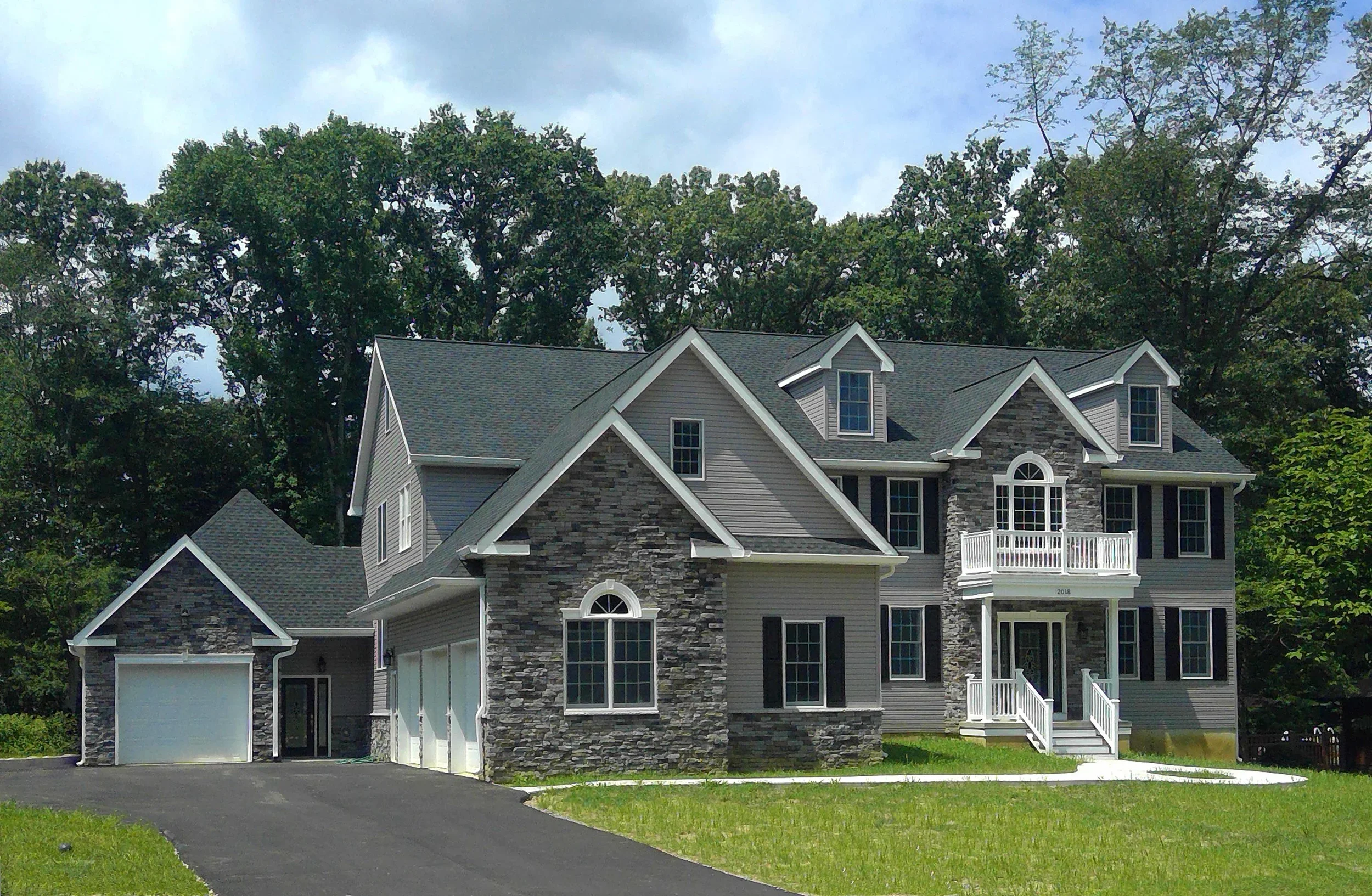 Stately home with gable roofs