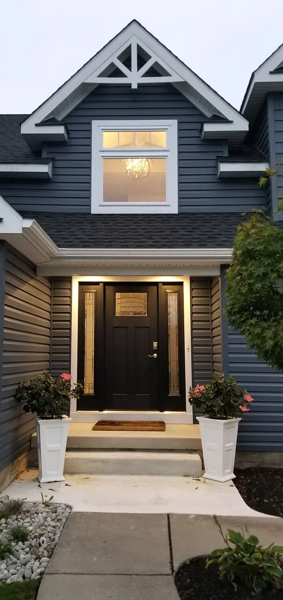 Front entry steps of renovated home
