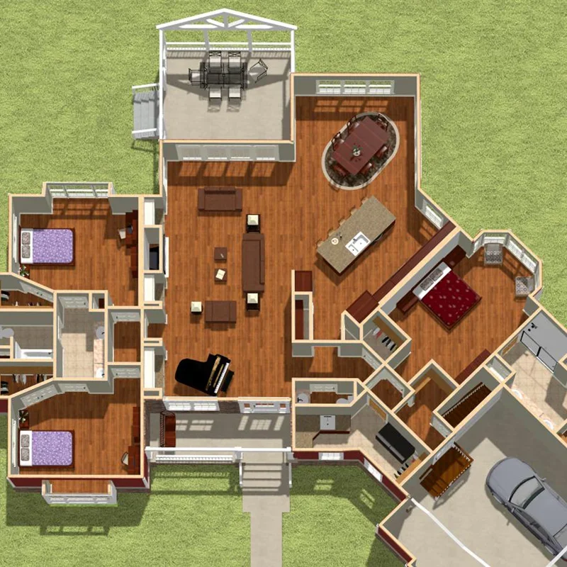 3D model overview of the interior of new construction